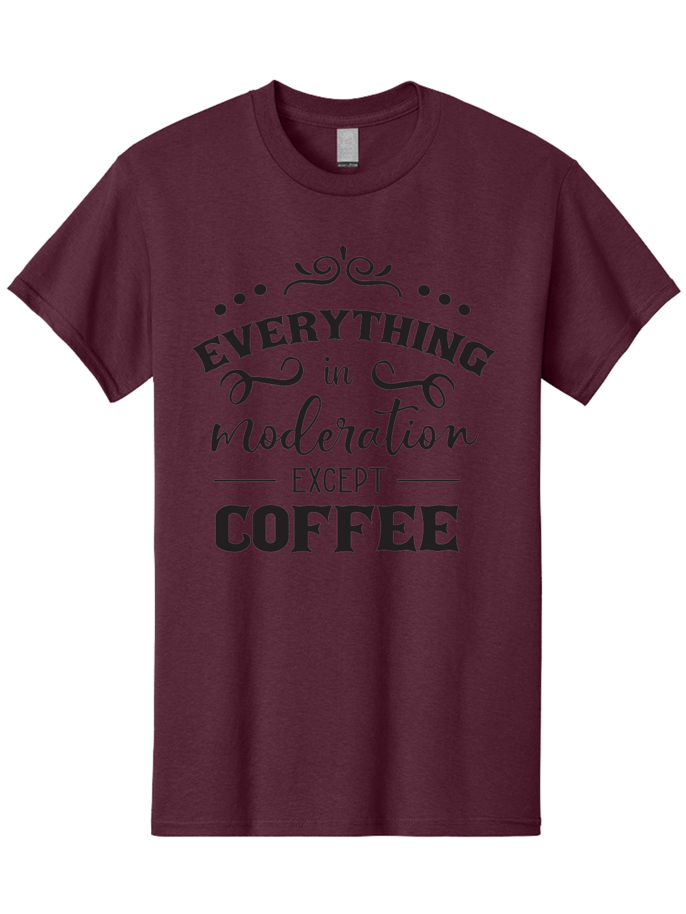 Everything-In-Moderation-Except-Coffee Men'S Graphic Tee, 100% Cotton, Comfortable Casual Summer Wear, Machine Washable, Coffee Quote, Motivational Quote, Inspirational Quote, Funny Quote, Coffee Lover, Coffee Humor, Coffee Culture, Aac694 11