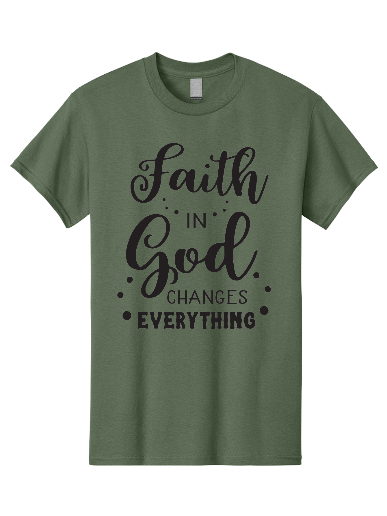 Faith-In-God-Changes-Everything Men'S Graphic Tee, 100% Cotton, Comfortable Casual Summer Wear, Machine Washable, Faith In God, Inspirational Quote, Spiritual Motivation, Positive Affirmation, Uplifting Message, Motivational Poster, Aac702 17