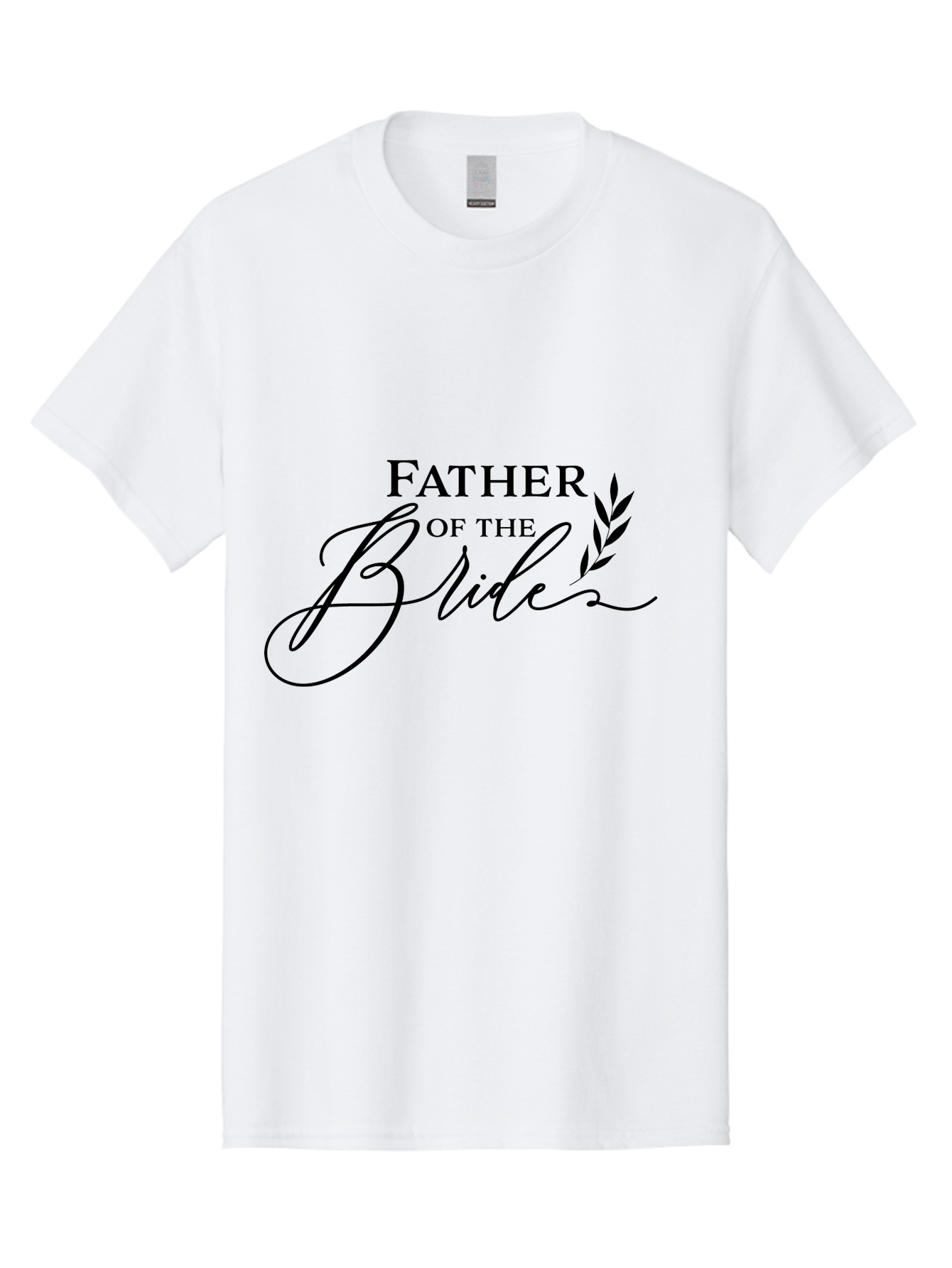 Father-Of-The-Bride Men'S Graphic Tee, 100% Cotton, Comfortable Casual Summer Wear, Machine Washable, Father Of The Bride, Wedding Theme, Family Love, Special Day, Wedding Day, Laurel Leaves, Elegant Script, Calligraphy Font, Unique Gift, Aac711 29