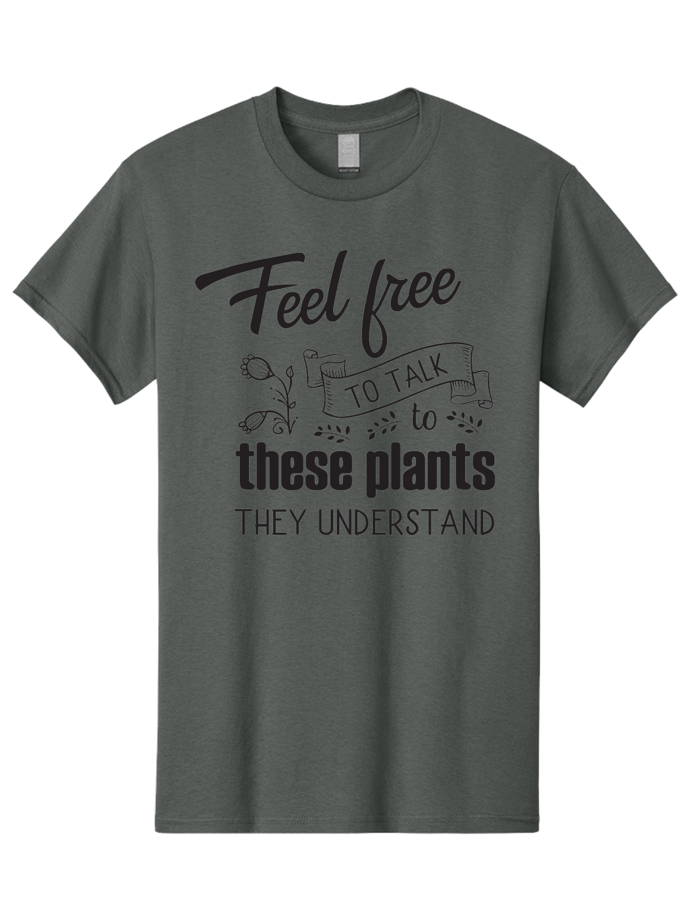 Feel-Free-To-Talk-To-These-Plants Men'S Graphic Tee, 100% Cotton, Comfortable Casual Summer Wear, Machine Washable, Feel Free To Talk To Plants, Plant Love, Plant Care, Gardening Tips, Plant Quotes, Nature Lovers, Green Thumb, Houseplants, Aac713 25