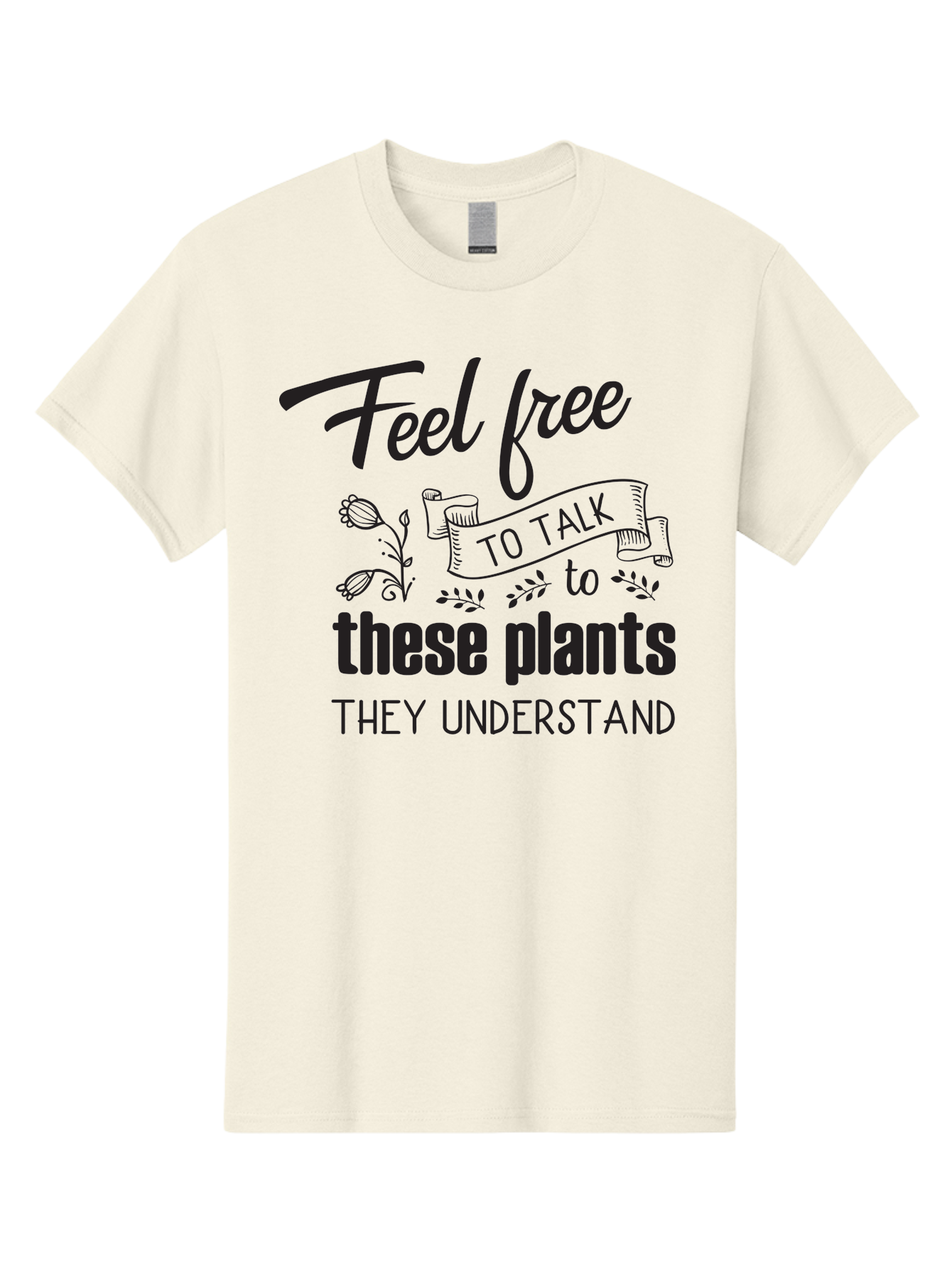 Feel-Free-To-Talk-To-These-Plants Men'S Graphic Tee, 100% Cotton, Comfortable Casual Summer Wear, Machine Washable, Feel Free To Talk To Plants, Plant Love, Plant Care, Gardening Tips, Plant Quotes, Nature Lovers, Green Thumb, Houseplants, Aac713 19