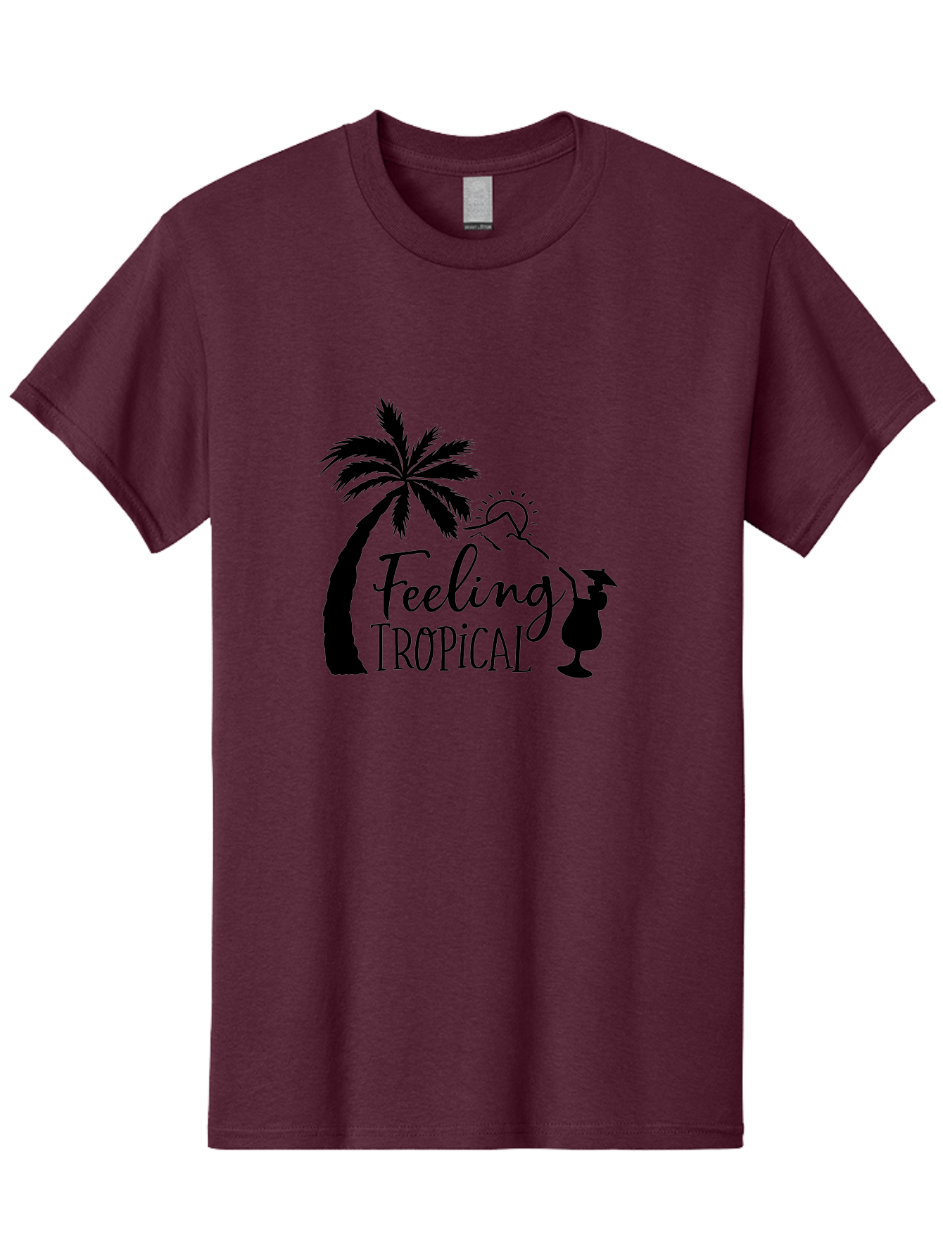Feeling-Tropical Men'S Graphic Tee, 100% Cotton, Comfortable Casual Summer Wear, Machine Washable, Tropical Getaway, Palm Tree, Cocktail, Summer Vibes, Vacation Mode, Sun, Fun, Relaxation, Beach Life, Tropical Drinks Aac714 29