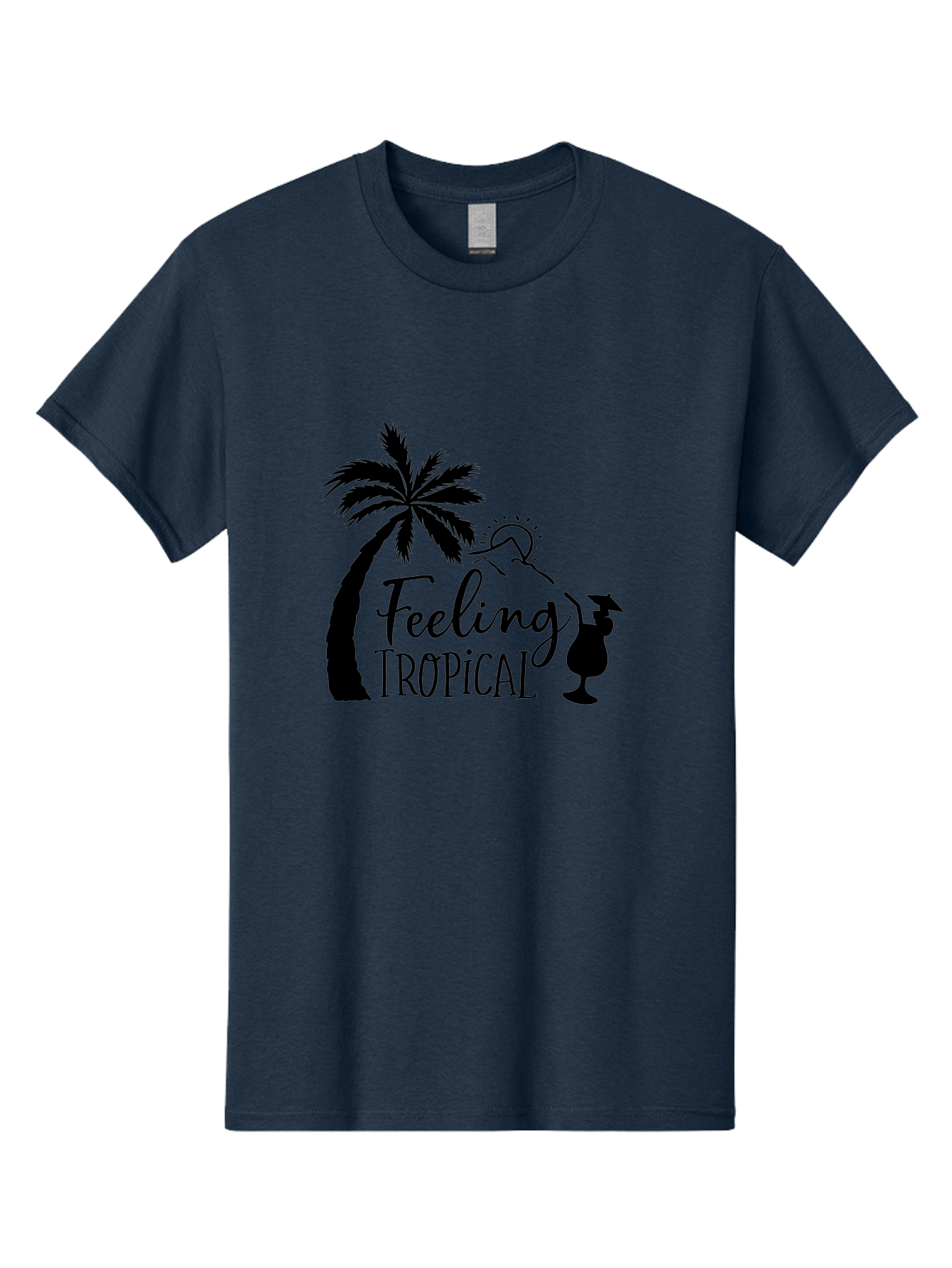 Feeling-Tropical Men'S Graphic Tee, 100% Cotton, Comfortable Casual Summer Wear, Machine Washable, Tropical Getaway, Palm Tree, Cocktail, Summer Vibes, Vacation Mode, Sun, Fun, Relaxation, Beach Life, Tropical Drinks Aac714 19