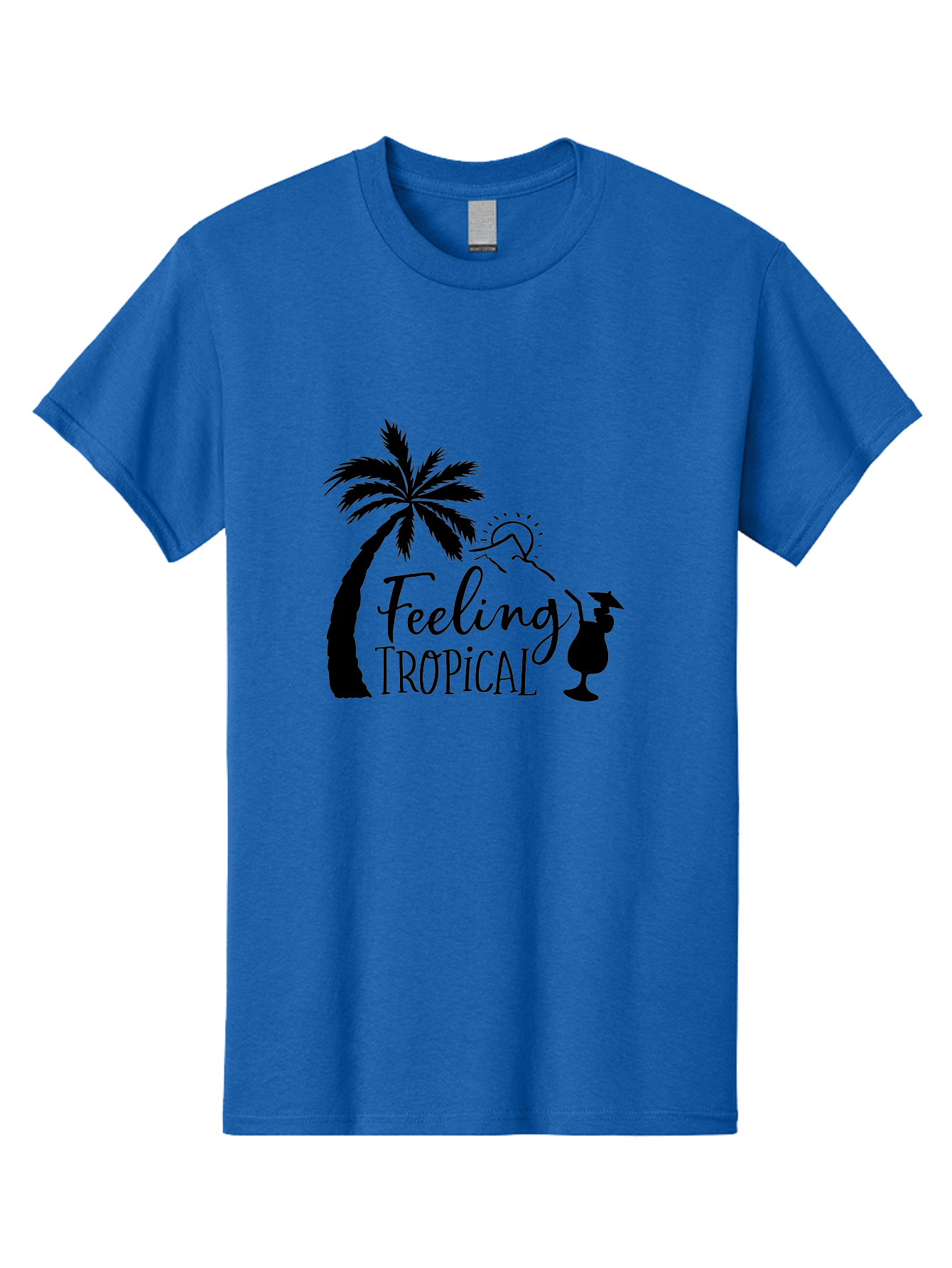 Feeling-Tropical Men'S Graphic Tee, 100% Cotton, Comfortable Casual Summer Wear, Machine Washable, Tropical Getaway, Palm Tree, Cocktail, Summer Vibes, Vacation Mode, Sun, Fun, Relaxation, Beach Life, Tropical Drinks Aac714 17