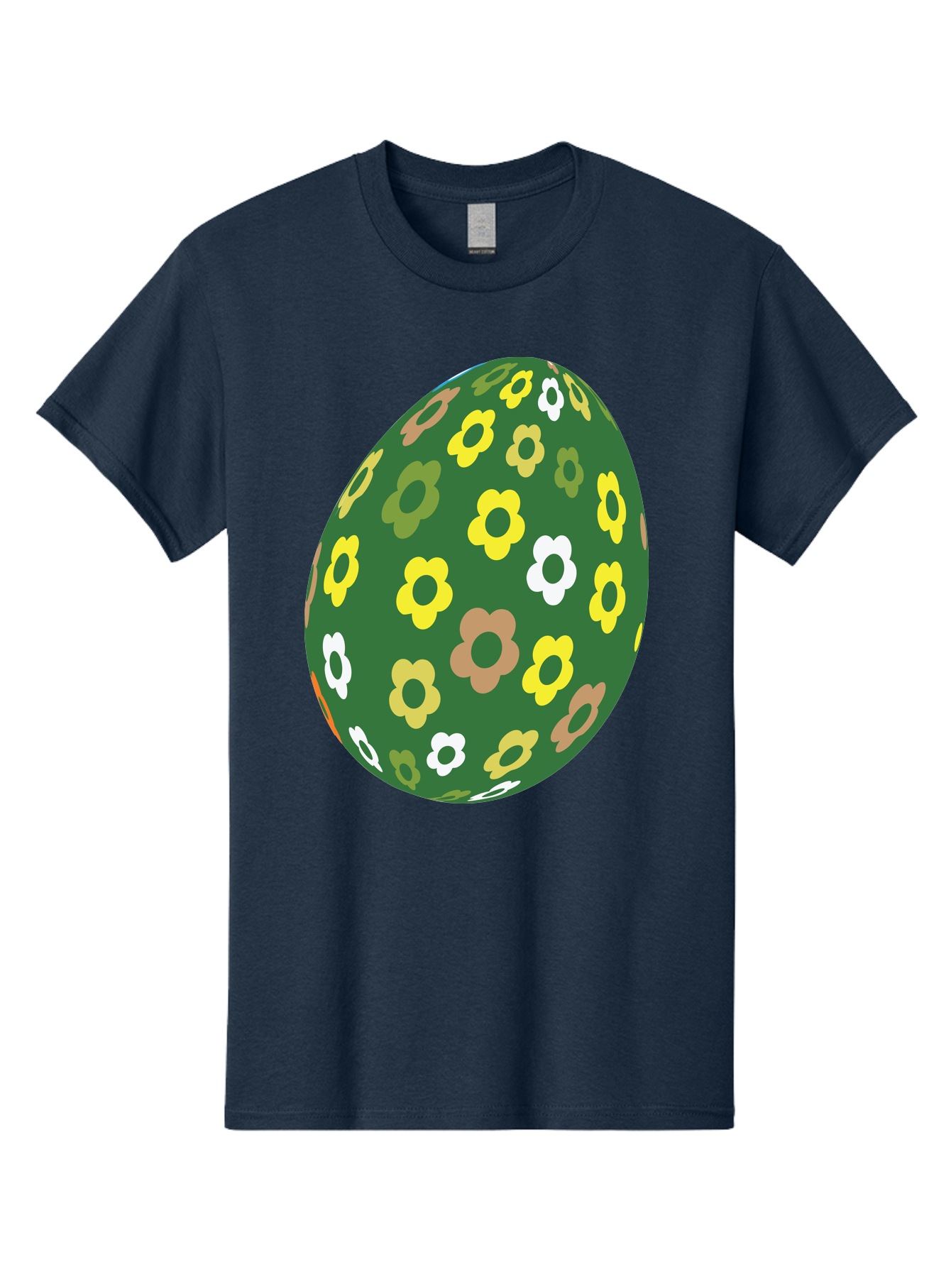 Floral-Easter-Egg-2 Men'S Graphic Tee, 100% Cotton, Comfortable Casual Summer Wear, Machine Washable, Easter Egg, Floral Pattern, Yellow Flowers, White Flowers, Green Egg, Easter Decoration, Spring Theme, Festive Design, Colorful Graphic, Aac726 29