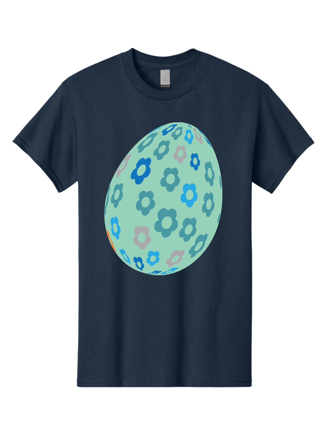 Floral-Easter-Egg-3 Men'S Graphic Tee, 100% Cotton, Comfortable Casual Summer Wear, Machine Washable, Blue Flowers, Pastel Colors, Floral Pattern, Easter Egg, Spring Theme, Decorative Design, Digital Illustration Aac727 23