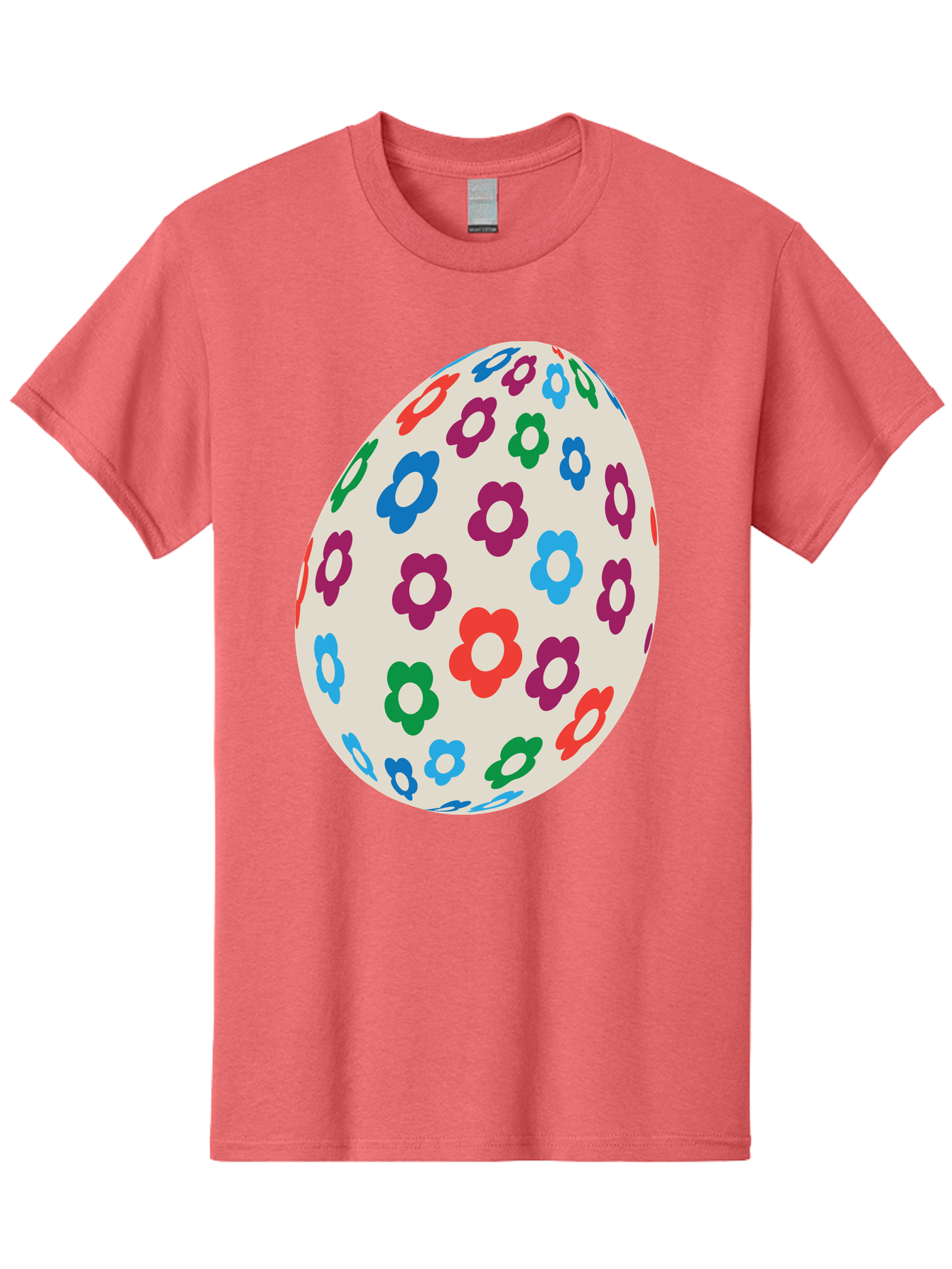 Floral-Egg-1 Men'S Graphic Tee, 100% Cotton, Comfortable Casual Summer Wear, Machine Washable, Colorful Flowers, Easter Egg Decoration, Floral Pattern, Pastel Colors, Festive Design, Spring Theme, Easter Celebration Aac729 29