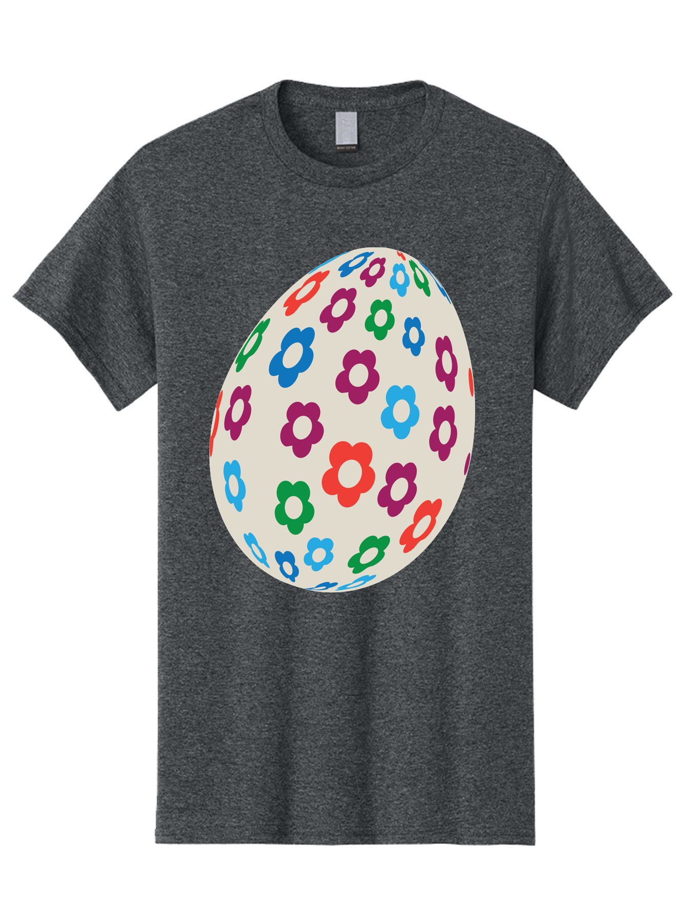 Floral-Egg-1 Men'S Graphic Tee, 100% Cotton, Comfortable Casual Summer Wear, Machine Washable, Colorful Flowers, Easter Egg Decoration, Floral Pattern, Pastel Colors, Festive Design, Spring Theme, Easter Celebration Aac729 5