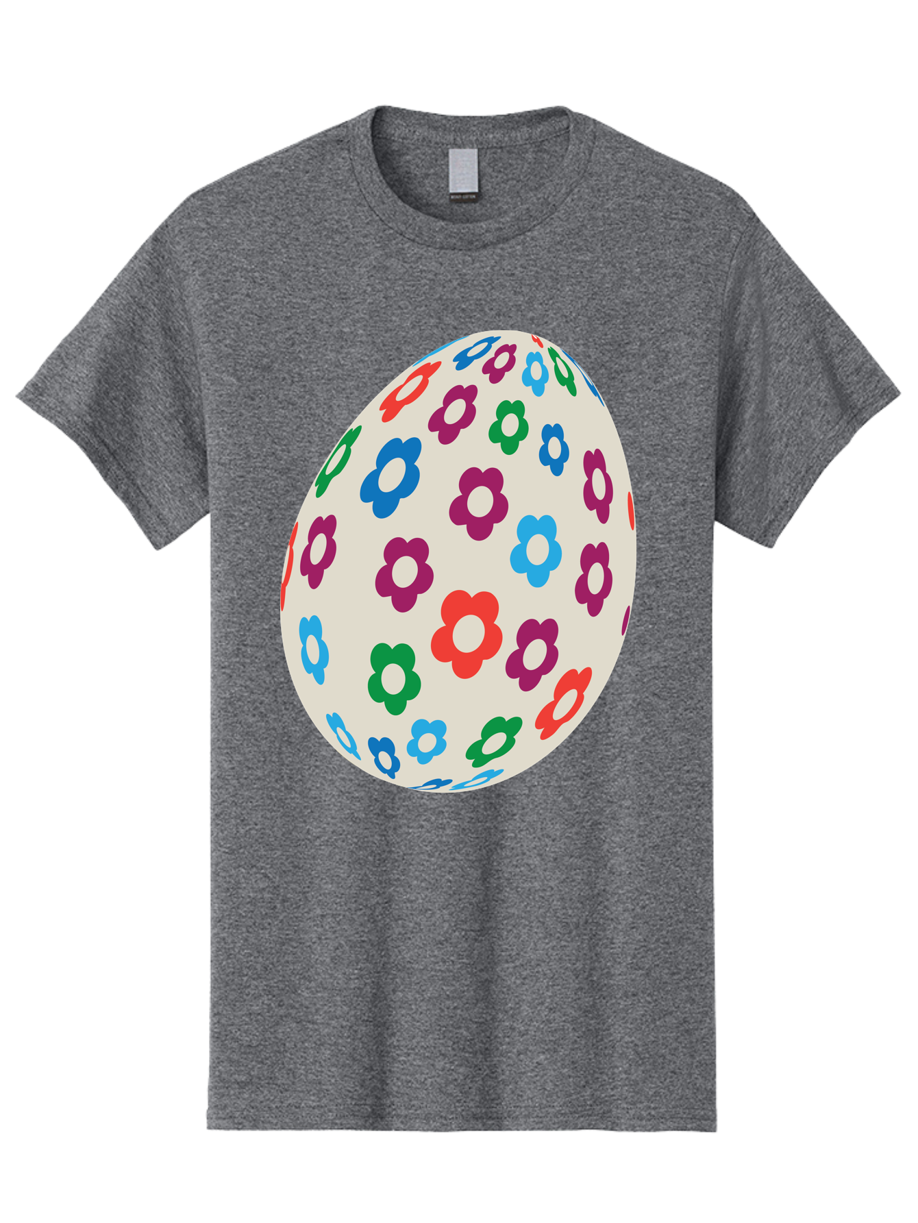 Floral-Egg-1 Men'S Graphic Tee, 100% Cotton, Comfortable Casual Summer Wear, Machine Washable, Colorful Flowers, Easter Egg Decoration, Floral Pattern, Pastel Colors, Festive Design, Spring Theme, Easter Celebration Aac729 1