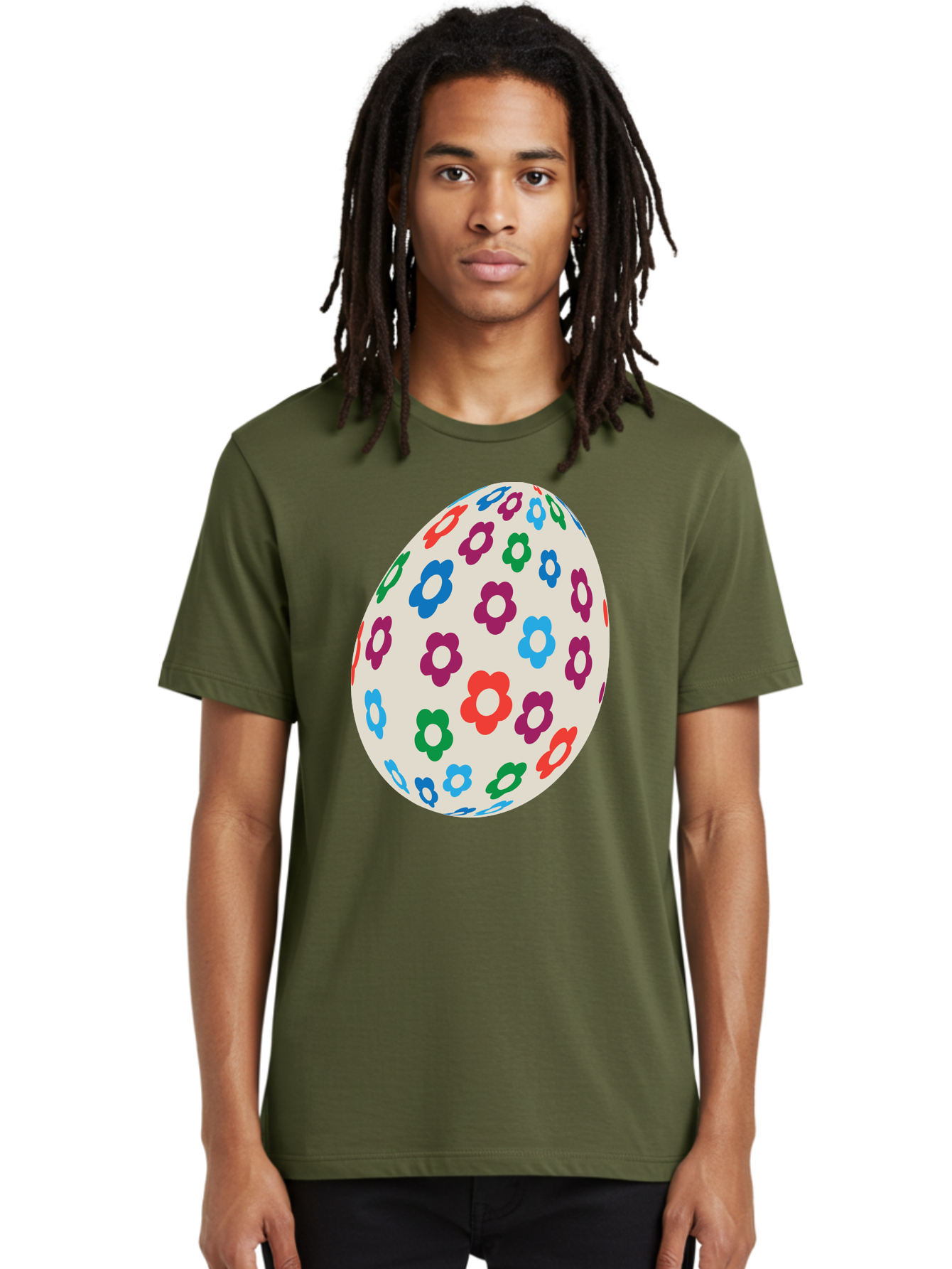 Floral-Egg-1 Men'S Graphic Tee, 100% Cotton, Comfortable Casual Summer Wear, Machine Washable, Colorful Flowers, Easter Egg Decoration, Floral Pattern, Pastel Colors, Festive Design, Spring Theme, Easter Celebration Aac729 12