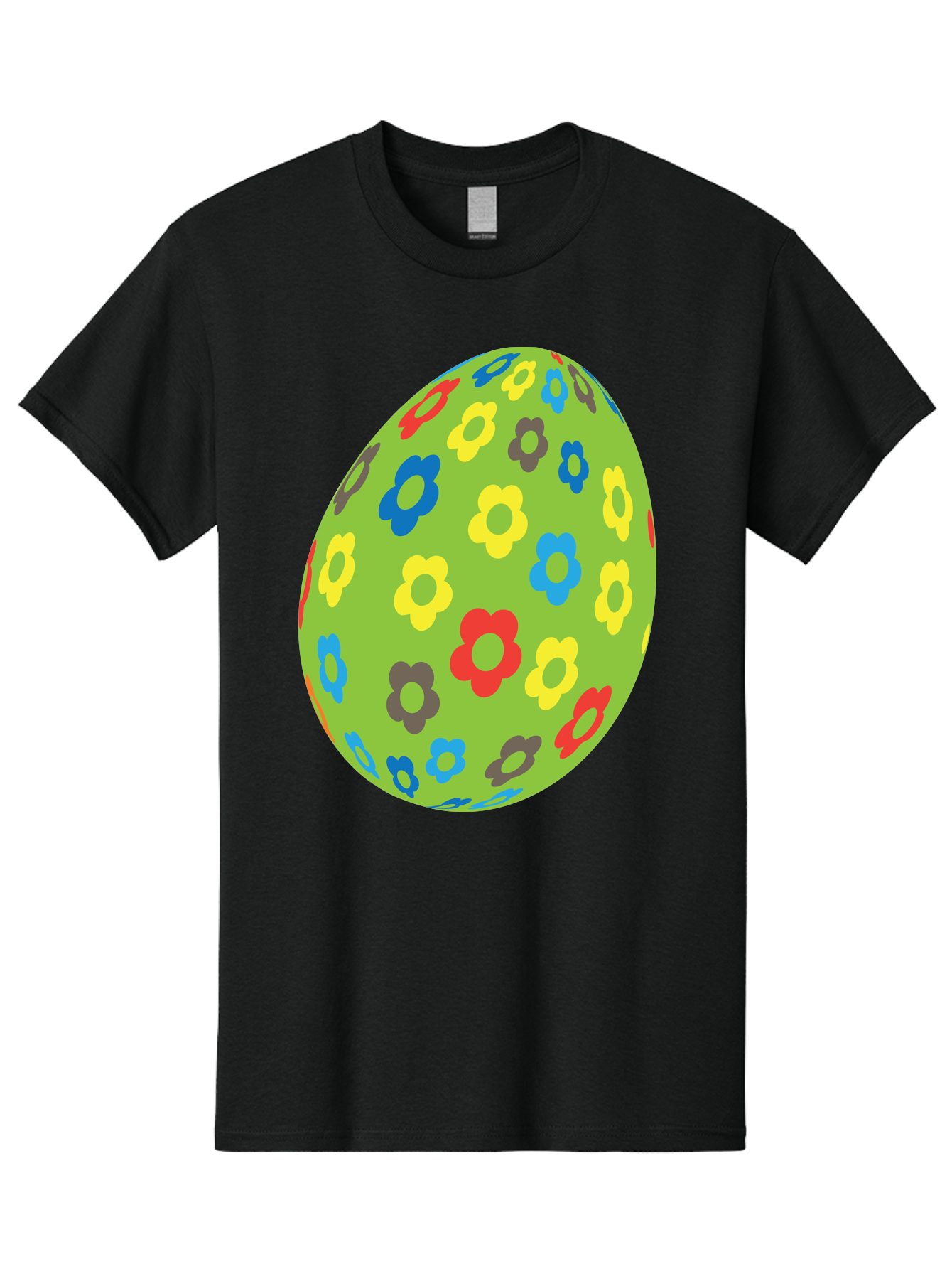 Floral-Egg Men'S Graphic Tee, 100% Cotton, Comfortable Casual Summer Wear, Machine Washable, Decorated Egg, Floral Pattern, Colorful Flowers, Easter Egg Decoration, Spring Theme, Festive Design, Cartoon Style, Red, Blue, Yellow, Purple Flowers Aac732 3