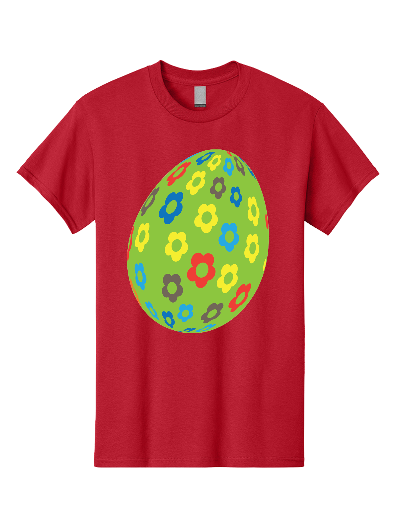 Floral-Egg Men'S Graphic Tee, 100% Cotton, Comfortable Casual Summer Wear, Machine Washable, Decorated Egg, Floral Pattern, Colorful Flowers, Easter Egg Decoration, Spring Theme, Festive Design, Cartoon Style, Red, Blue, Yellow, Purple Flowers Aac732 29