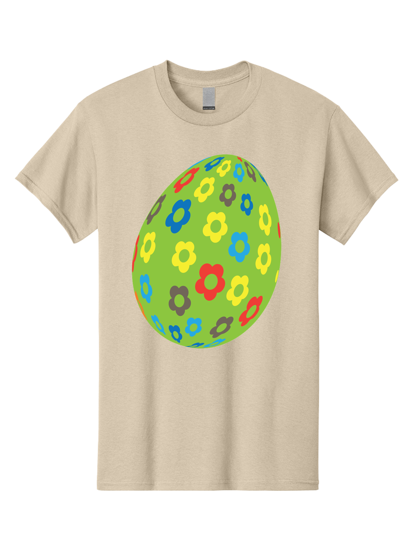 Floral-Egg Men'S Graphic Tee, 100% Cotton, Comfortable Casual Summer Wear, Machine Washable, Decorated Egg, Floral Pattern, Colorful Flowers, Easter Egg Decoration, Spring Theme, Festive Design, Cartoon Style, Red, Blue, Yellow, Purple Flowers Aac732 15