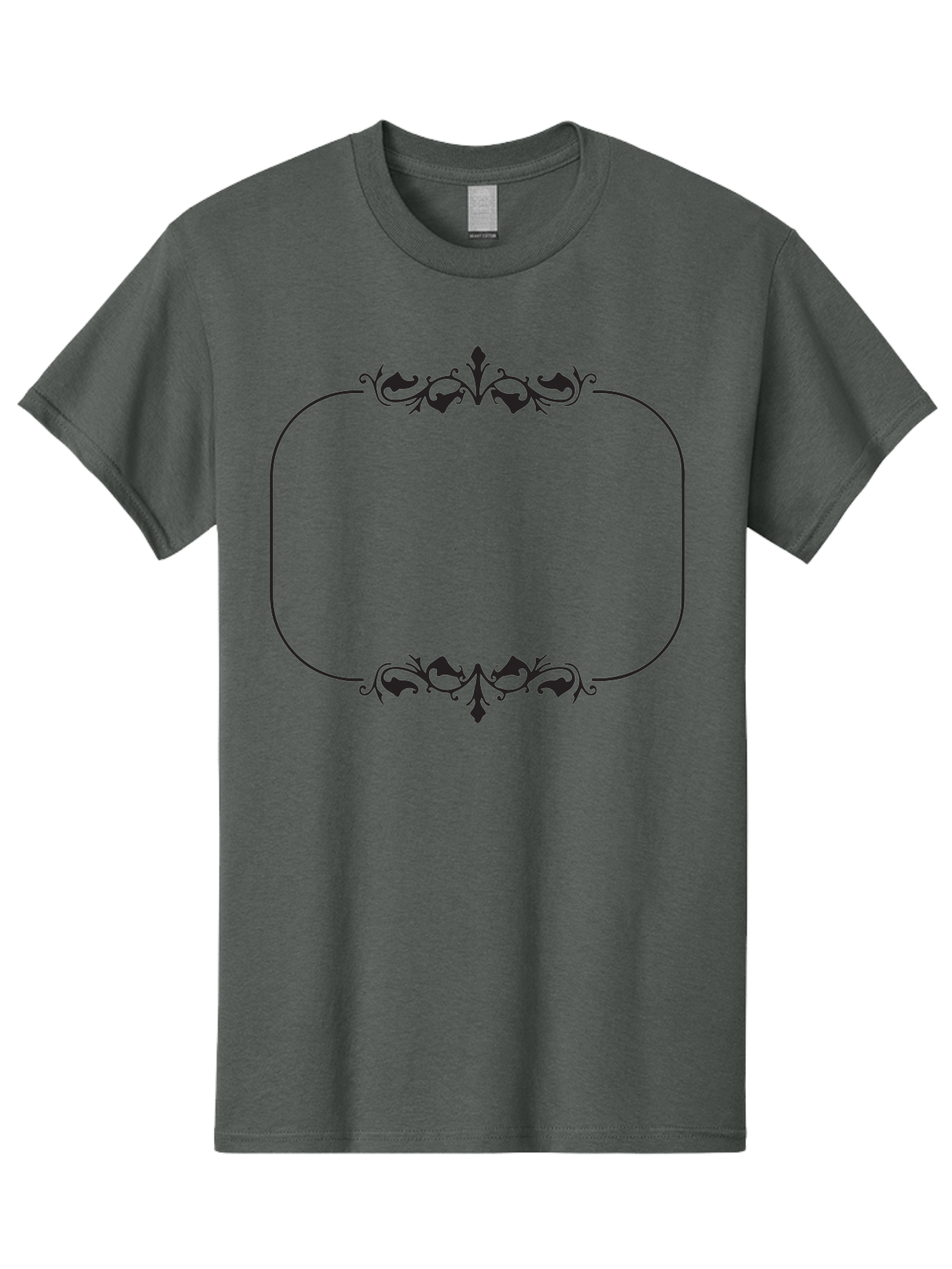 Floral-Frame Men'S Graphic Tee, 100% Cotton, Comfortable Casual Summer Wear, Machine Washable, Floral Design, Vintage Frame, Ornate Patterns, Elegant Border, Classic Decor, Decorative Elements, Stylish Graphics, Ornamental Details Aac733 21