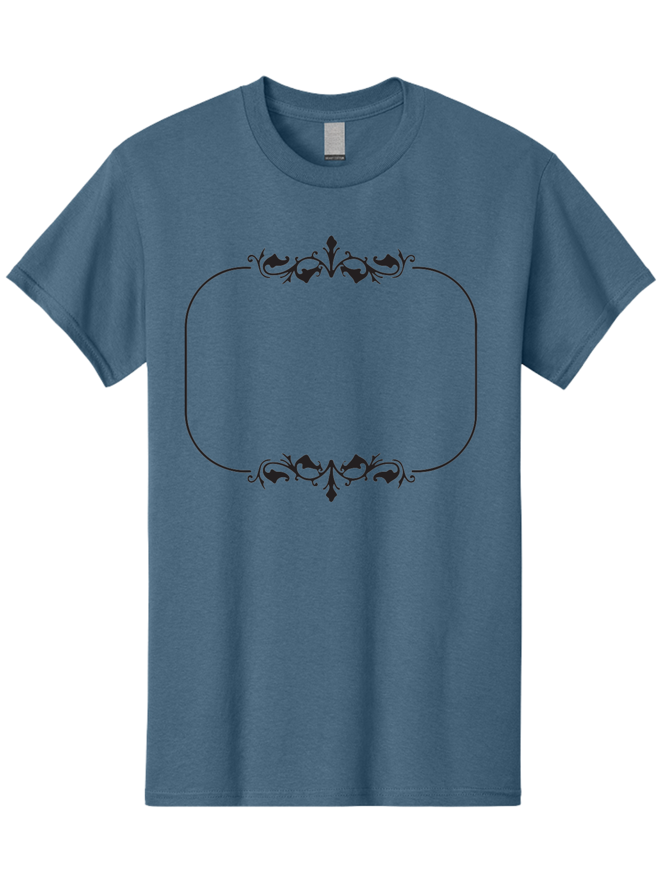Floral-Frame Men'S Graphic Tee, 100% Cotton, Comfortable Casual Summer Wear, Machine Washable, Floral Design, Vintage Frame, Ornate Patterns, Elegant Border, Classic Decor, Decorative Elements, Stylish Graphics, Ornamental Details Aac733 15