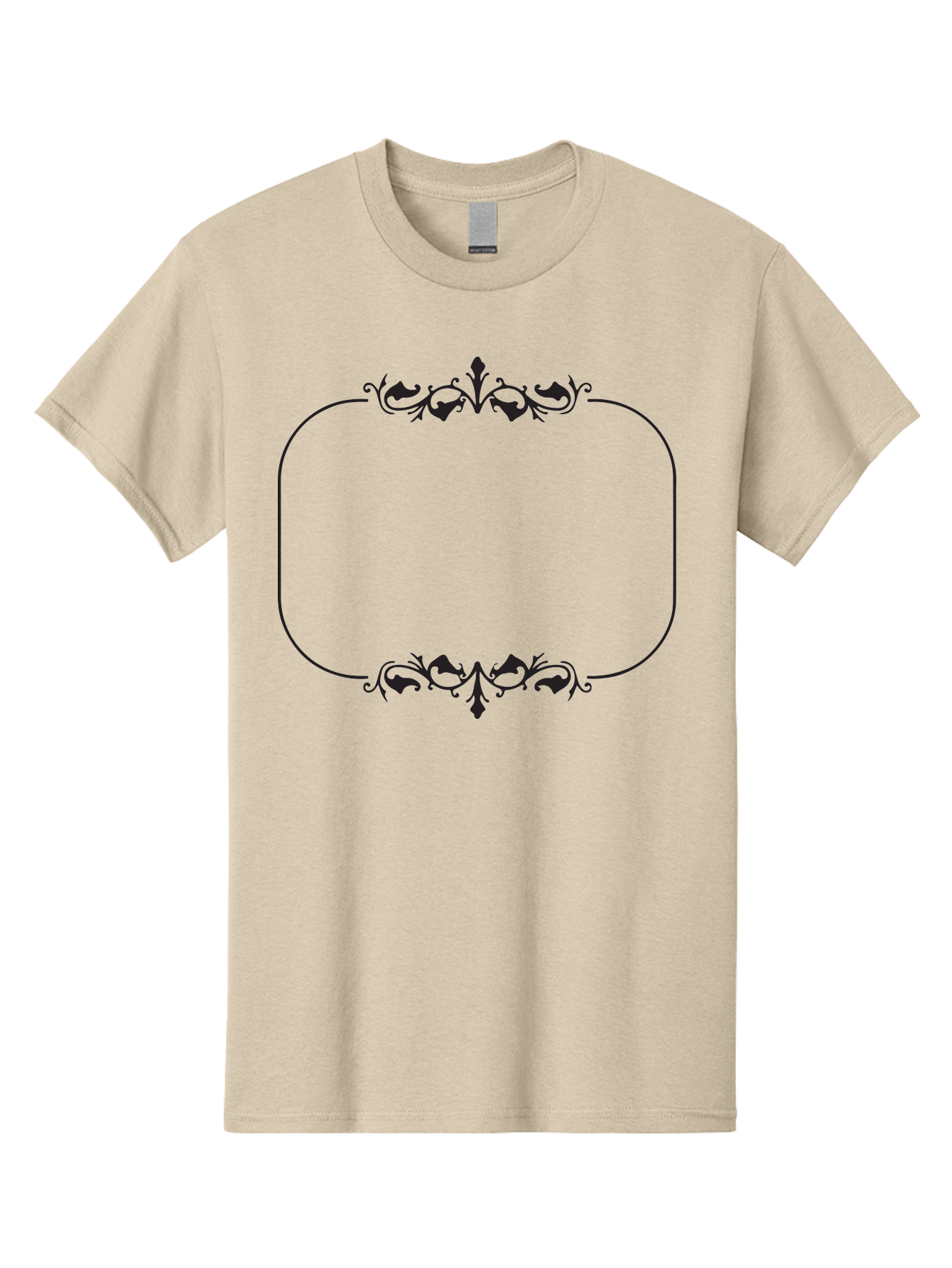 Floral-Frame Men'S Graphic Tee, 100% Cotton, Comfortable Casual Summer Wear, Machine Washable, Floral Design, Vintage Frame, Ornate Patterns, Elegant Border, Classic Decor, Decorative Elements, Stylish Graphics, Ornamental Details Aac733 1