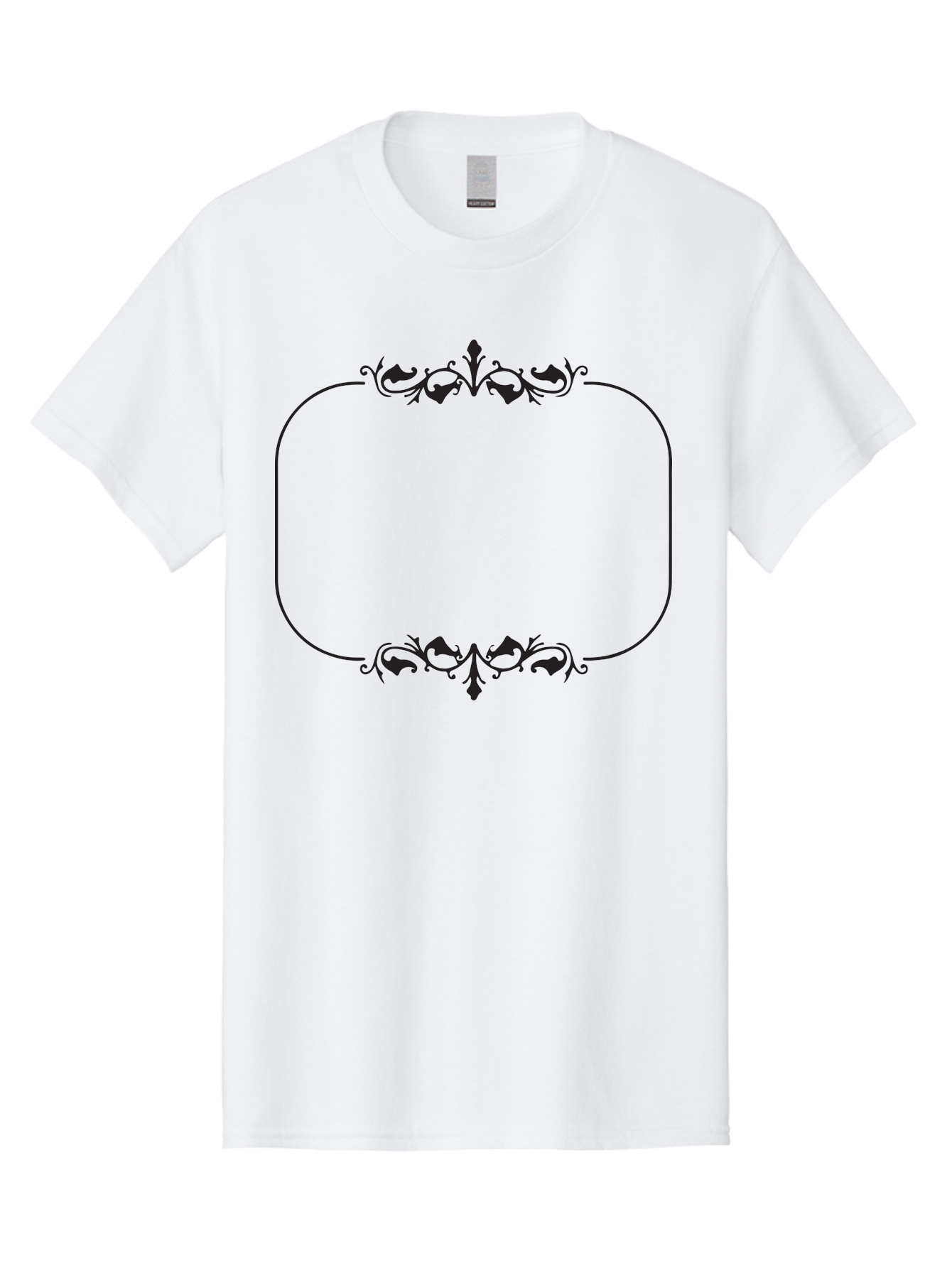 Floral-Frame Men'S Graphic Tee, 100% Cotton, Comfortable Casual Summer Wear, Machine Washable, Floral Design, Vintage Frame, Ornate Patterns, Elegant Border, Classic Decor, Decorative Elements, Stylish Graphics, Ornamental Details Aac733 25
