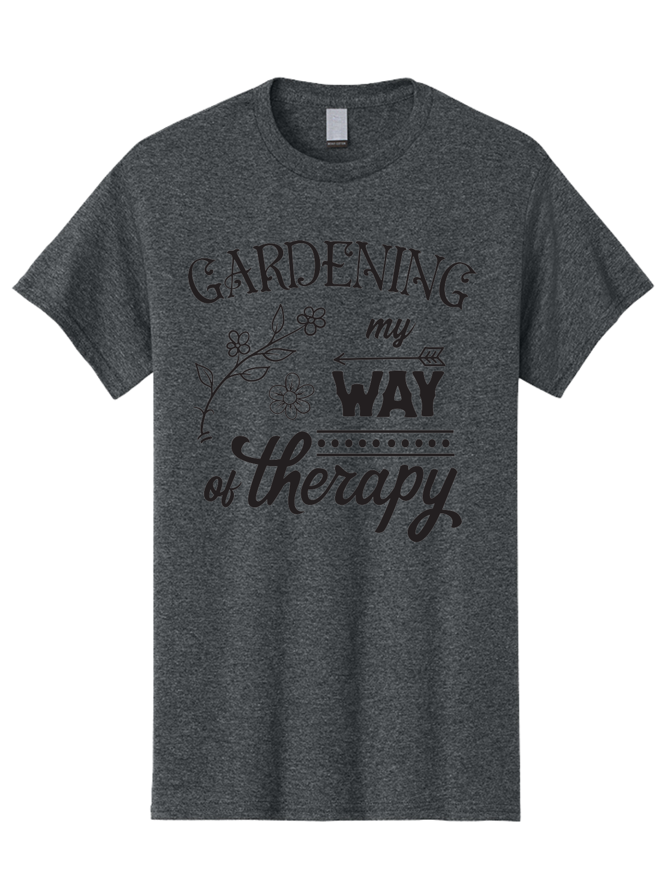 Gardening-My-Way-Of-Therapy Men'S Graphic Tee, 100% Cotton, Comfortable Casual Summer Wear, Machine Washable, Gardening Therapy, Mental Wellness, Self Care, Relaxation, Gardening Quotes, Inspirational Quotes, Floral Designs, Nature Lovers Aac750 5