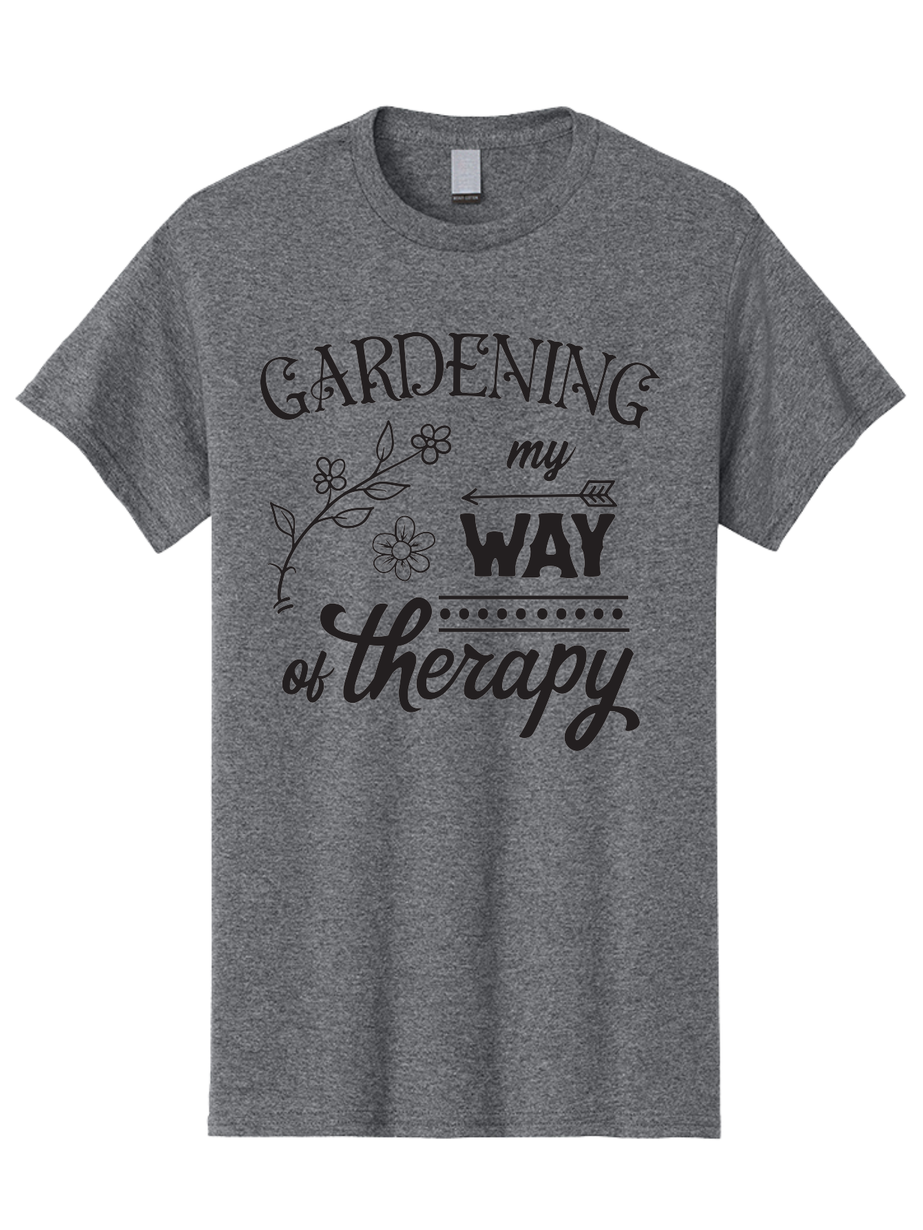 Gardening-My-Way-Of-Therapy Men'S Graphic Tee, 100% Cotton, Comfortable Casual Summer Wear, Machine Washable, Gardening Therapy, Mental Wellness, Self Care, Relaxation, Gardening Quotes, Inspirational Quotes, Floral Designs, Nature Lovers Aac750 21