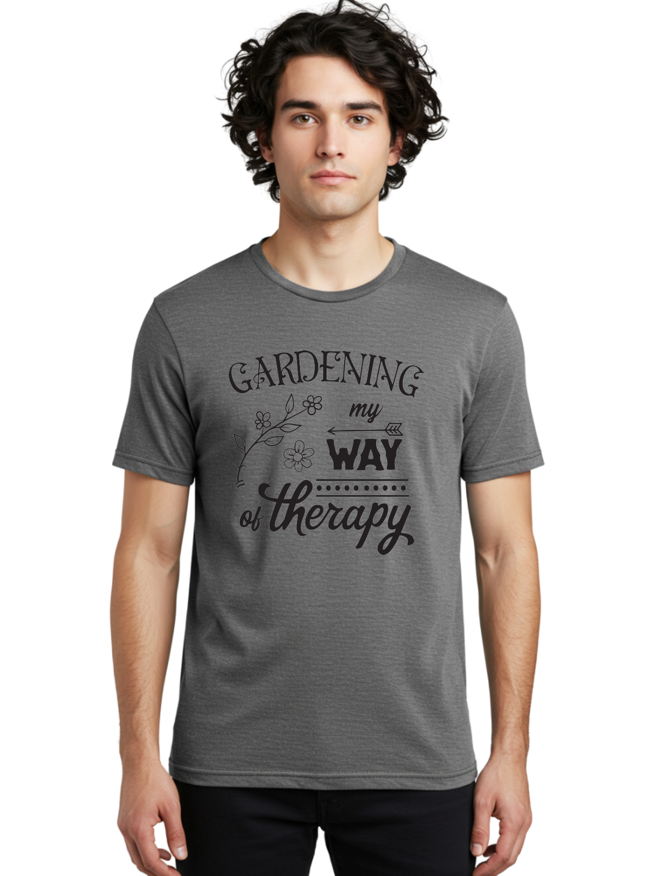 Gardening-My-Way-Of-Therapy Men'S Graphic Tee, 100% Cotton, Comfortable Casual Summer Wear, Machine Washable, Gardening Therapy, Mental Wellness, Self Care, Relaxation, Gardening Quotes, Inspirational Quotes, Floral Designs, Nature Lovers Aac750 22