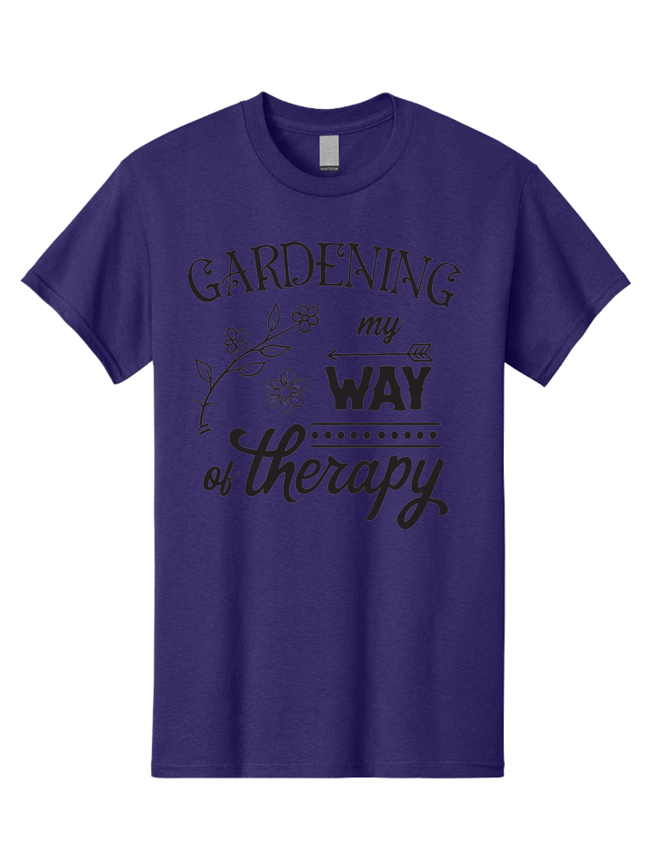 Gardening-My-Way-Of-Therapy Men'S Graphic Tee, 100% Cotton, Comfortable Casual Summer Wear, Machine Washable, Gardening Therapy, Mental Wellness, Self Care, Relaxation, Gardening Quotes, Inspirational Quotes, Floral Designs, Nature Lovers Aac750 25