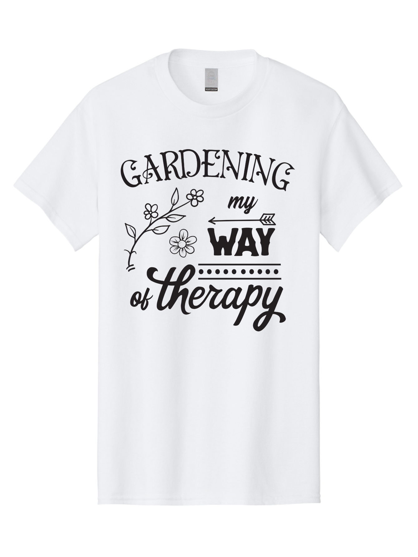 Gardening-My-Way-Of-Therapy Men'S Graphic Tee, 100% Cotton, Comfortable Casual Summer Wear, Machine Washable, Gardening Therapy, Mental Wellness, Self Care, Relaxation, Gardening Quotes, Inspirational Quotes, Floral Designs, Nature Lovers Aac750 1
