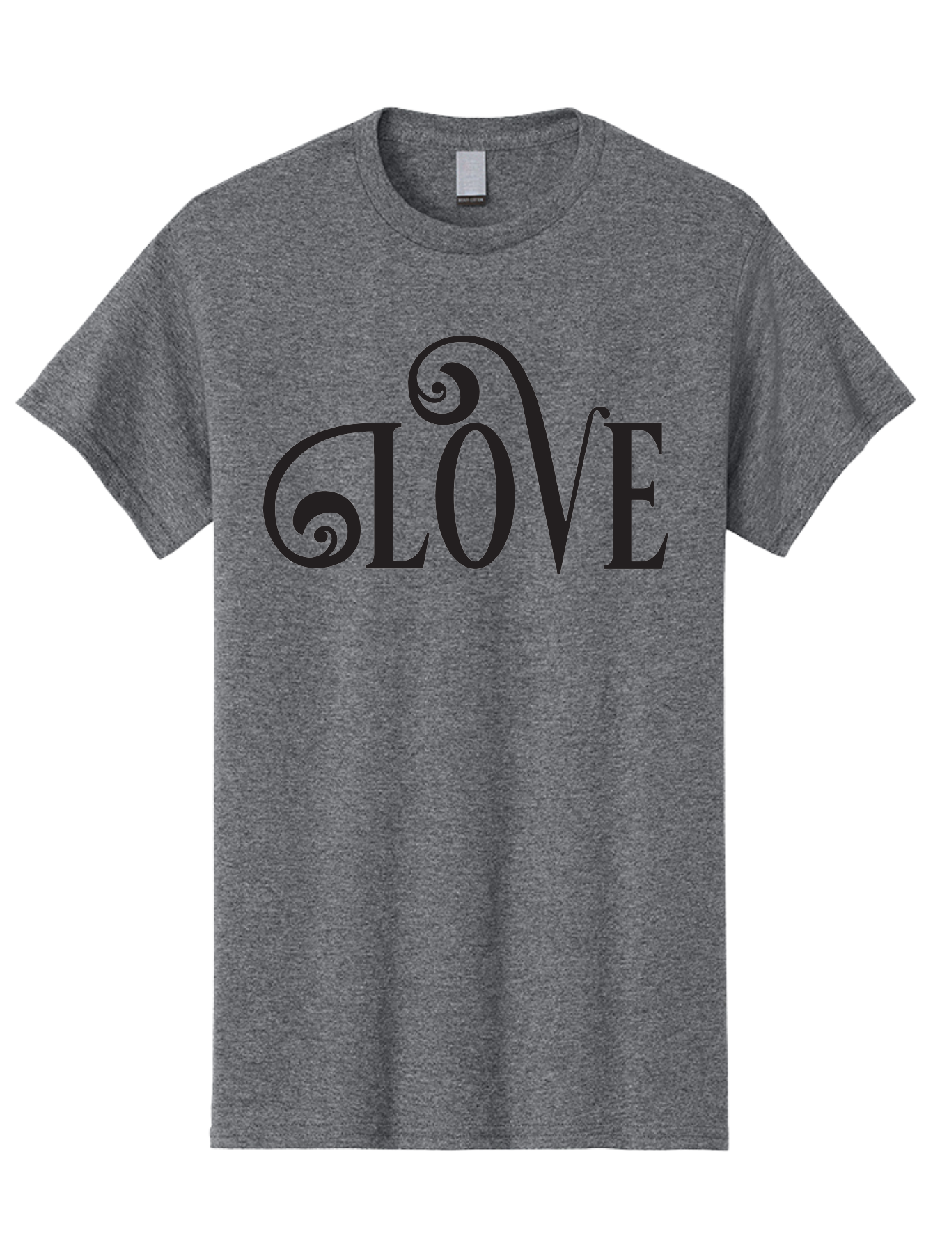 Glove Men'S Graphic Tee, 100% Cotton, Comfortable Casual Summer Wear, Machine Washable, Love Typography, Decorative Lettering, Swirly Design, Black Text, Elegant Font, Whimsical Style, Romantic Message, Stylish Graphics, Heartwarming Phrase Aac759 15