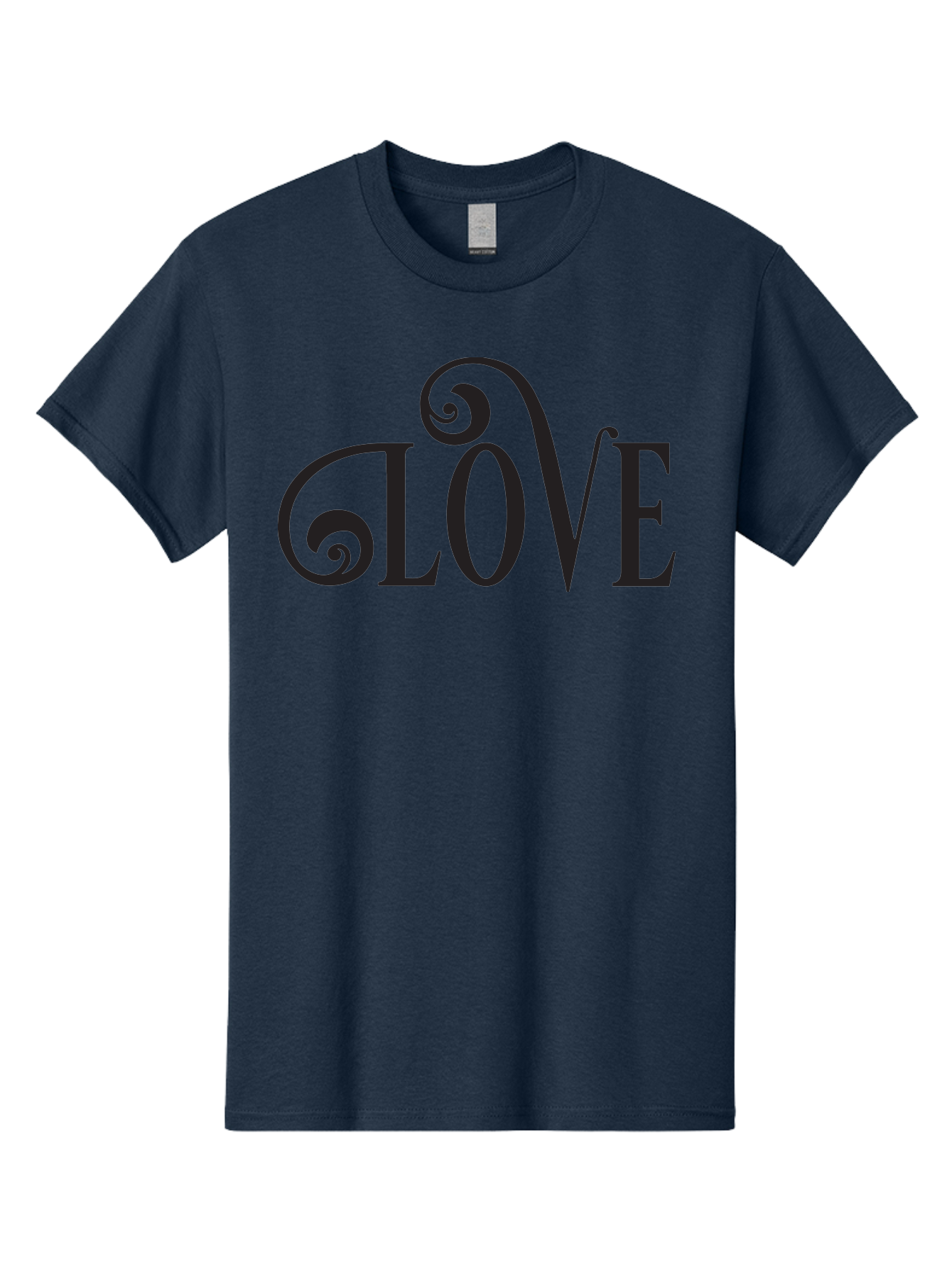 Glove Men'S Graphic Tee, 100% Cotton, Comfortable Casual Summer Wear, Machine Washable, Love Typography, Decorative Lettering, Swirly Design, Black Text, Elegant Font, Whimsical Style, Romantic Message, Stylish Graphics, Heartwarming Phrase Aac759 13