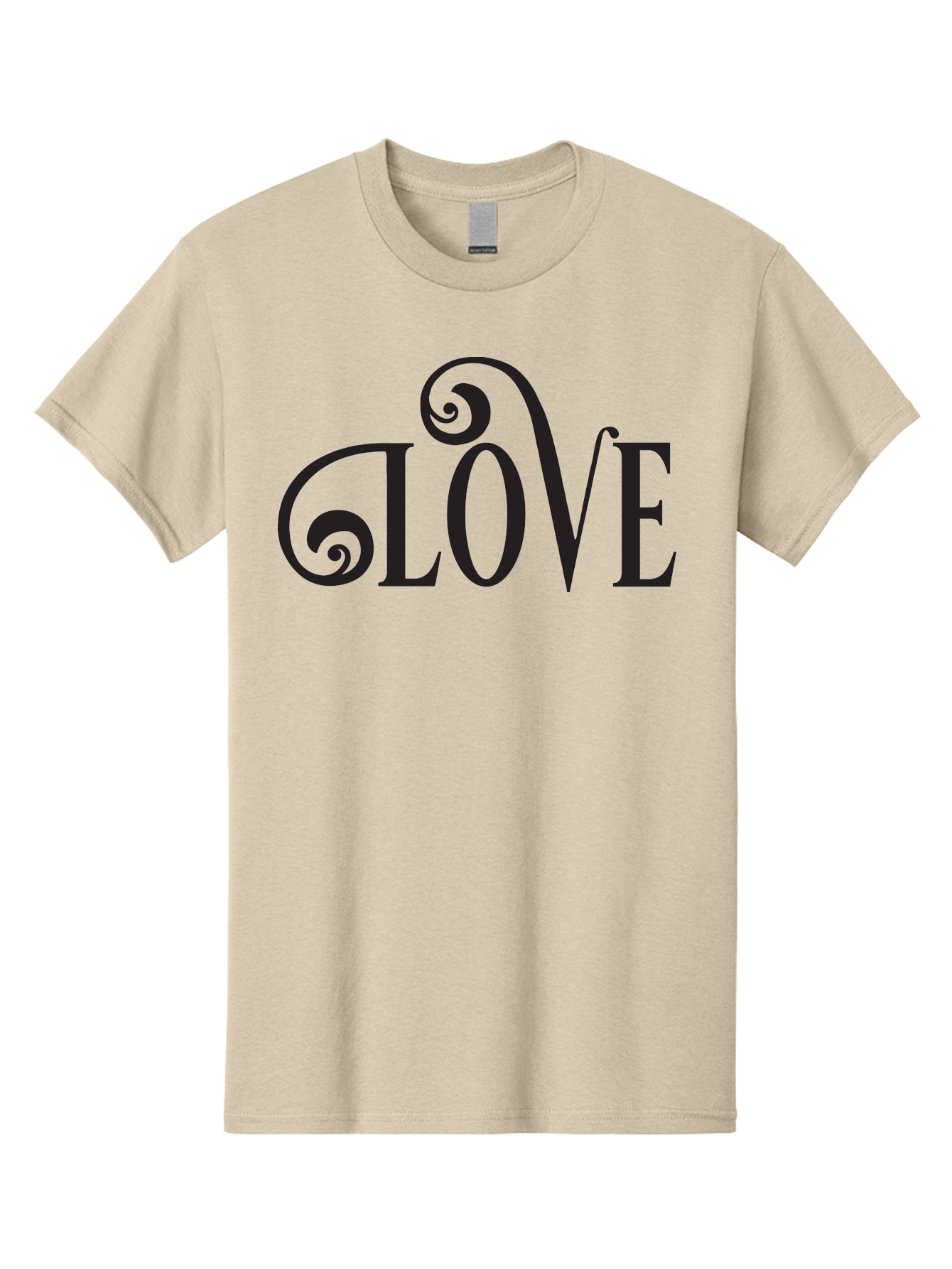 Glove Men'S Graphic Tee, 100% Cotton, Comfortable Casual Summer Wear, Machine Washable, Love Typography, Decorative Lettering, Swirly Design, Black Text, Elegant Font, Whimsical Style, Romantic Message, Stylish Graphics, Heartwarming Phrase Aac759 21