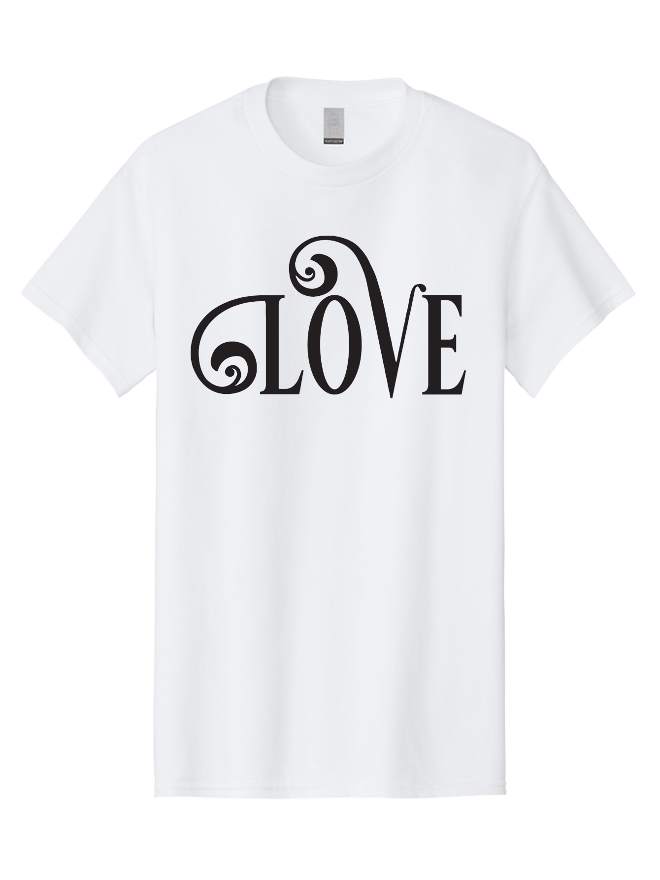 Glove Men'S Graphic Tee, 100% Cotton, Comfortable Casual Summer Wear, Machine Washable, Love Typography, Decorative Lettering, Swirly Design, Black Text, Elegant Font, Whimsical Style, Romantic Message, Stylish Graphics, Heartwarming Phrase Aac759 29