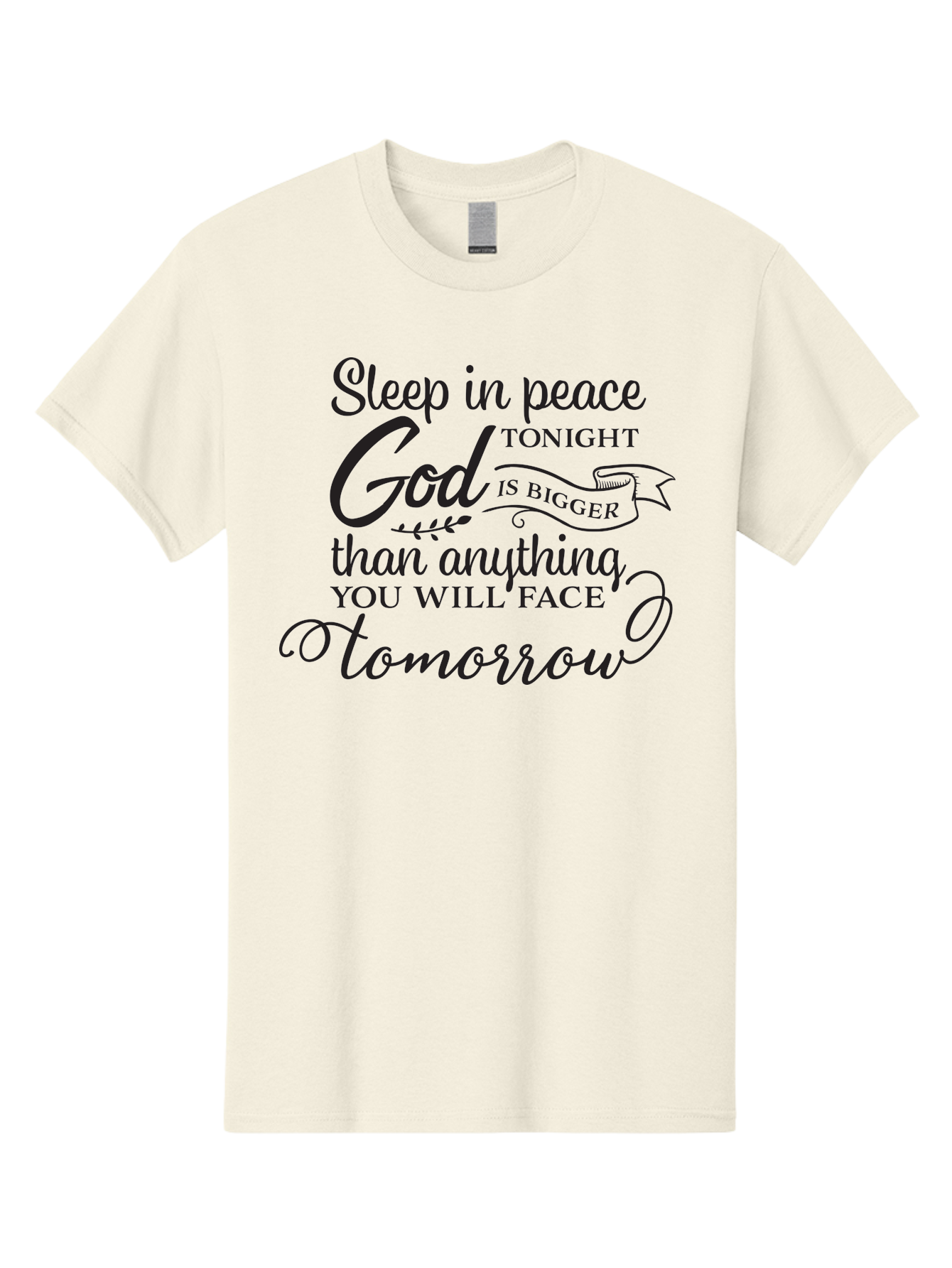 God-Is-Bigger Men'S Graphic Tee, 100% Cotton, Comfortable Casual Summer Wear, Machine Washable, Inspirational Quote, Motivational Words, God Is Bigger, Peaceful Sleep, Inspirational Sayings, Faith, Trust, Hope, Positivity, Motivation Aac763 7
