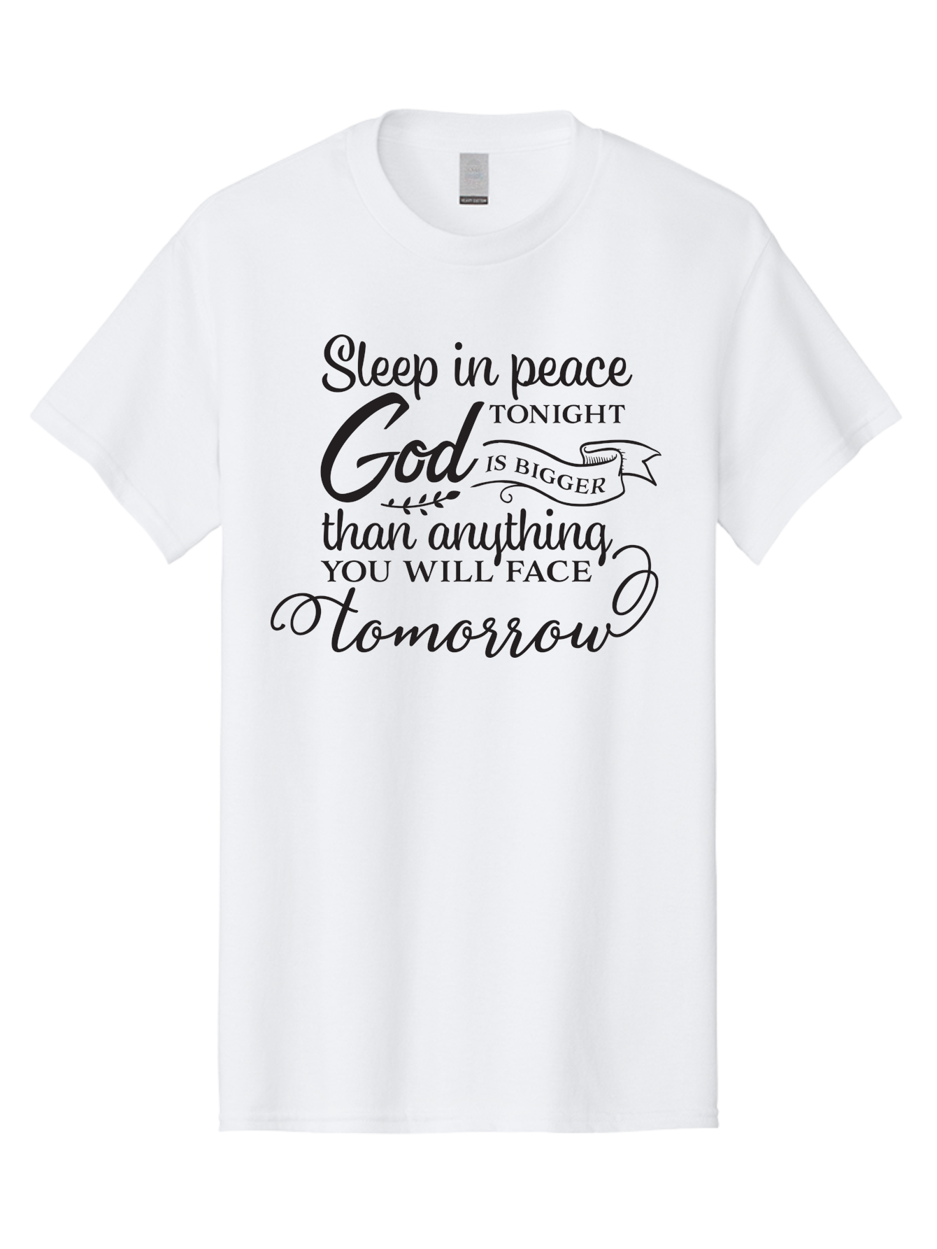 God-Is-Bigger Men'S Graphic Tee, 100% Cotton, Comfortable Casual Summer Wear, Machine Washable, Inspirational Quote, Motivational Words, God Is Bigger, Peaceful Sleep, Inspirational Sayings, Faith, Trust, Hope, Positivity, Motivation Aac763 5