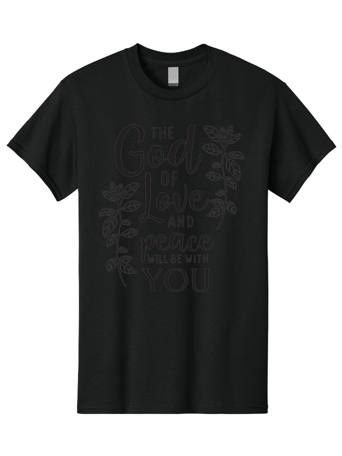 God-Of-Love-And-Peace Men'S Graphic Tee, 100% Cotton, Comfortable Casual Summer Wear, Machine Washable, Inspirational Quote, God Of Love And Peace, Uplifting Message, Positive Affirmation, Leafy Design, Black Typography, Spiritual Words, Aac766 25