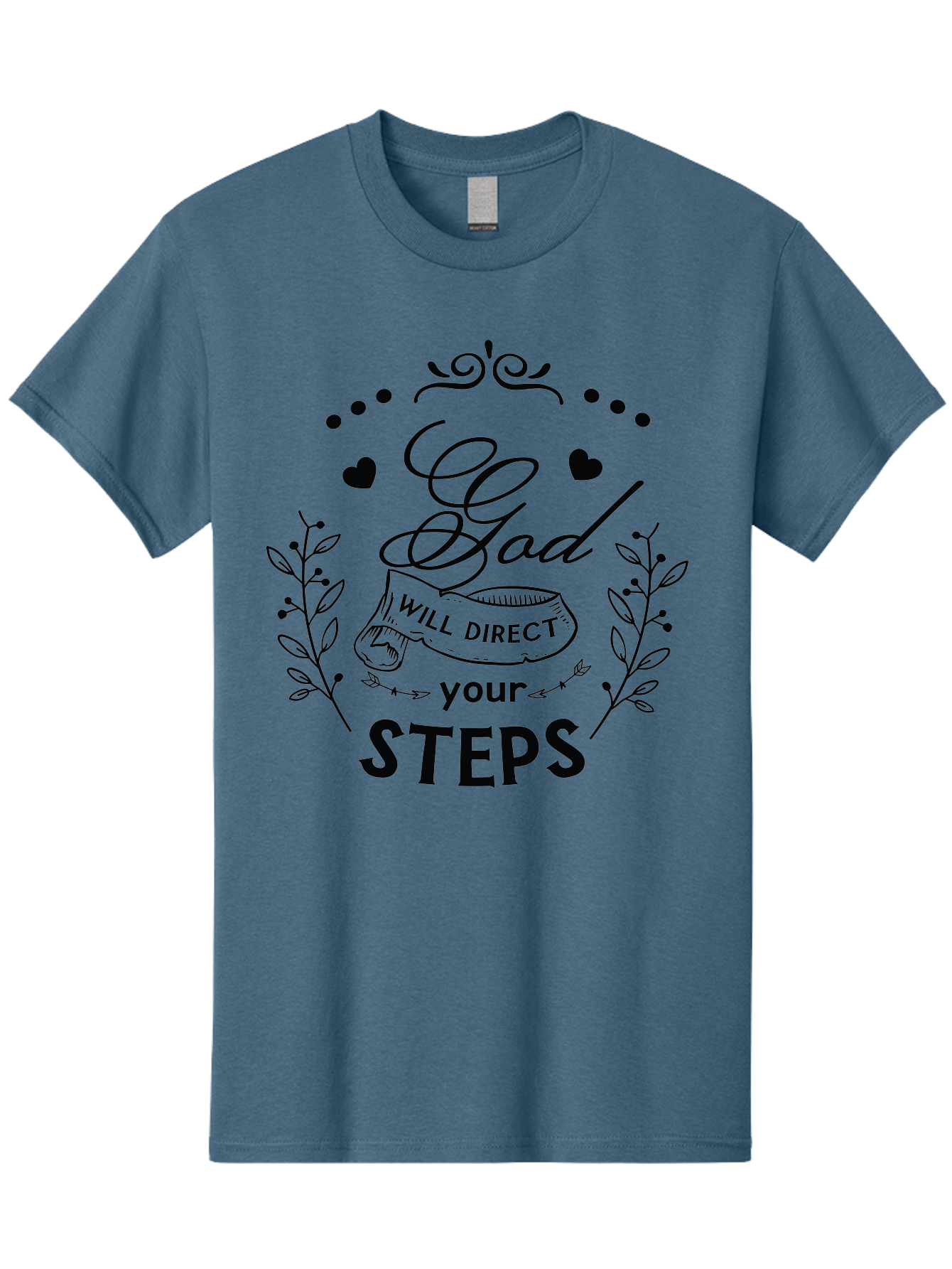 God-Will-Direct-Your-Steps-1 Men'S Graphic Tee, 100% Cotton, Comfortable Casual Summer Wear, Machine Washable, Inspirational Quote, Motivational Saying, God Will Direct Your Steps, Faith-Based Message, Spiritual Guidance, Bible Verse, Aac769 11