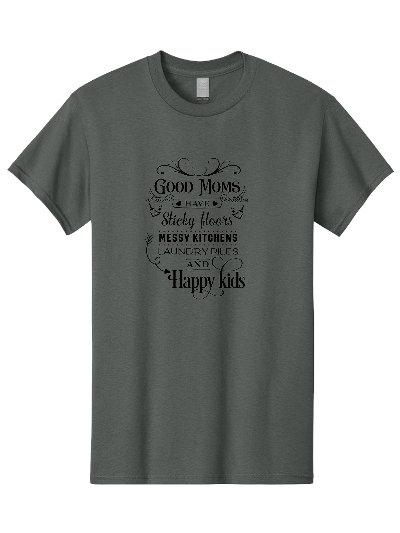 Good-Moms Men'S Graphic Tee, 100% Cotton, Comfortable Casual Summer Wear, Machine Washable, Good Moms, Happy Kids, Messy Kitchens, Laundry Piles, Sticky Floors, Motherhood, Parenting, Family Life, Motherly Love, Mom Quotes Aac771 23