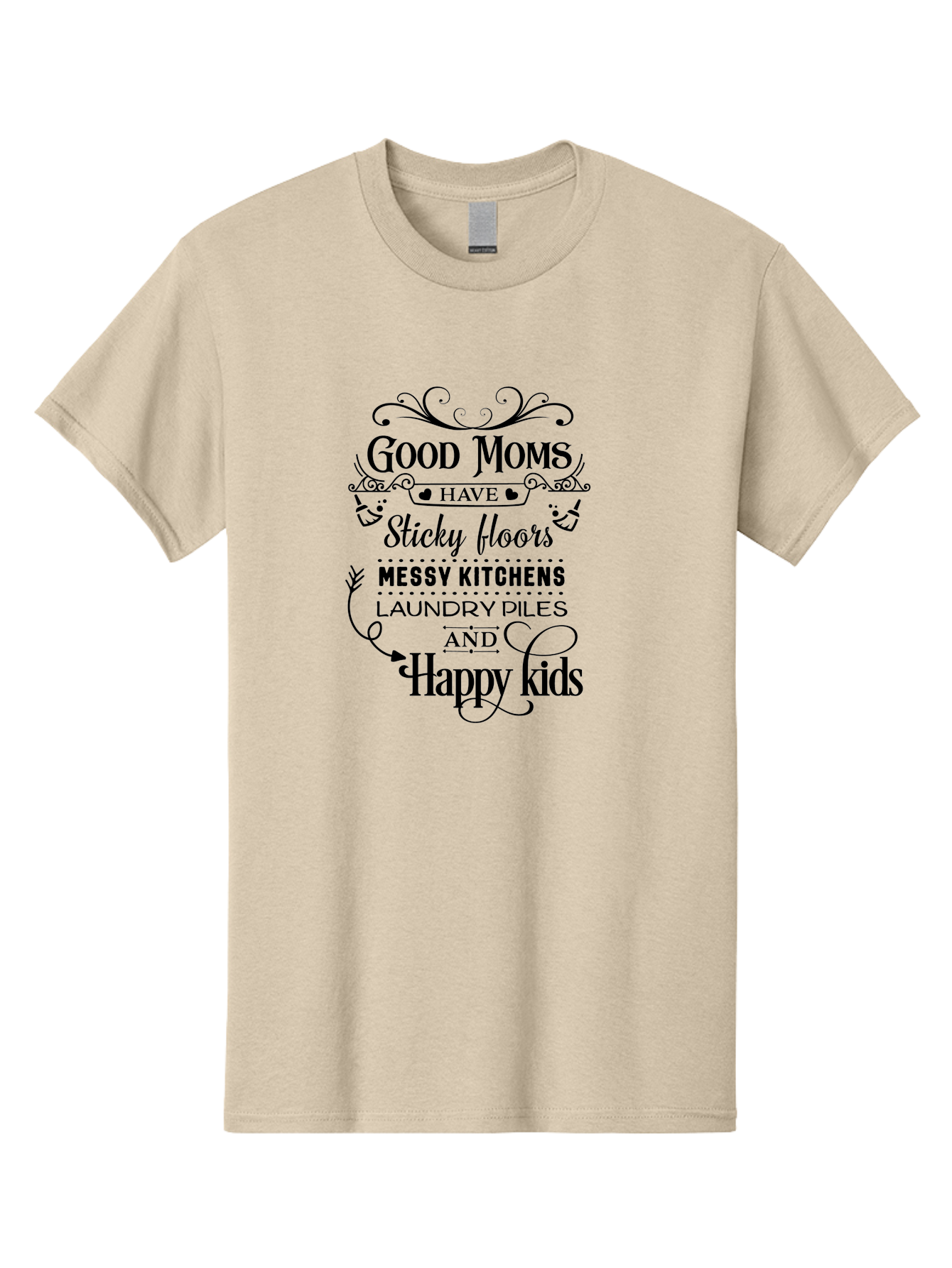 Good-Moms Men'S Graphic Tee, 100% Cotton, Comfortable Casual Summer Wear, Machine Washable, Good Moms, Happy Kids, Messy Kitchens, Laundry Piles, Sticky Floors, Motherhood, Parenting, Family Life, Motherly Love, Mom Quotes Aac771 29