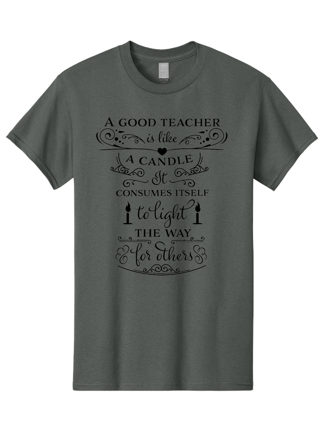 Good-Teacher-Candle-Quote Men'S Graphic Tee, 100% Cotton, Comfortable Casual Summer Wear, Machine Washable, Good Teacher, Inspirational Quote, Teacher Appreciation, Candle Metaphor, Selfless Dedication, Teacher'S Day Gift, Motivational Message Aac772 17