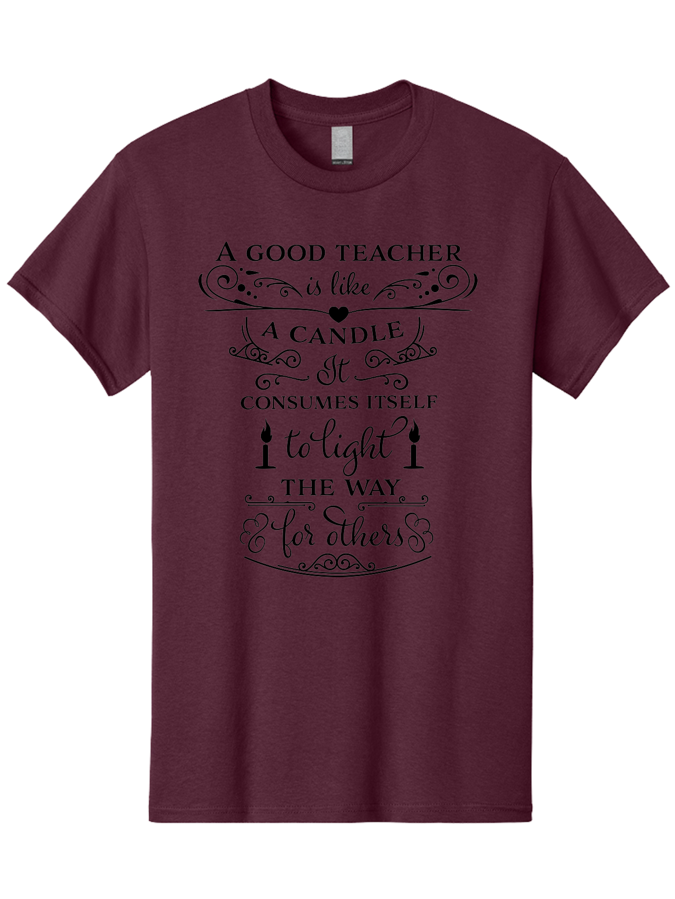 Good-Teacher-Candle-Quote Men'S Graphic Tee, 100% Cotton, Comfortable Casual Summer Wear, Machine Washable, Good Teacher, Inspirational Quote, Teacher Appreciation, Candle Metaphor, Selfless Dedication, Teacher'S Day Gift, Motivational Message Aac772 11