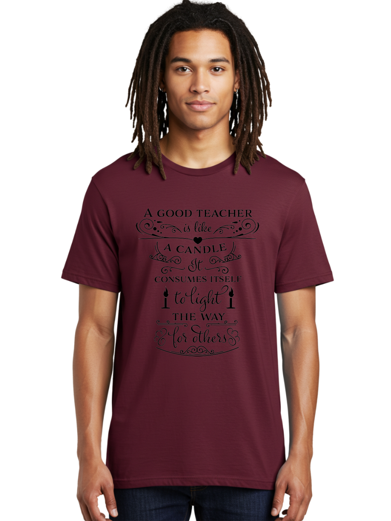 Good-Teacher-Candle-Quote Men'S Graphic Tee, 100% Cotton, Comfortable Casual Summer Wear, Machine Washable, Good Teacher, Inspirational Quote, Teacher Appreciation, Candle Metaphor, Selfless Dedication, Teacher'S Day Gift, Motivational Message Aac772 12