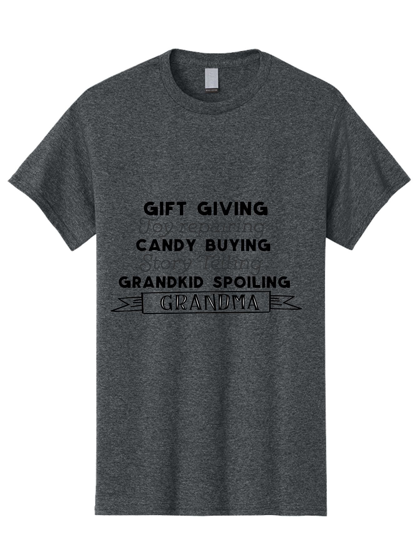 Grandma Men'S Graphic Tee, 100% Cotton, Comfortable Casual Summer Wear, Machine Washable, Grandma, Gift Giving, Toy Repairing, Candy Buying, Story Telling, Grandkid Spoiling, Family Love, Grandmotherly Activities, Grandmother'S Day Aac775 25