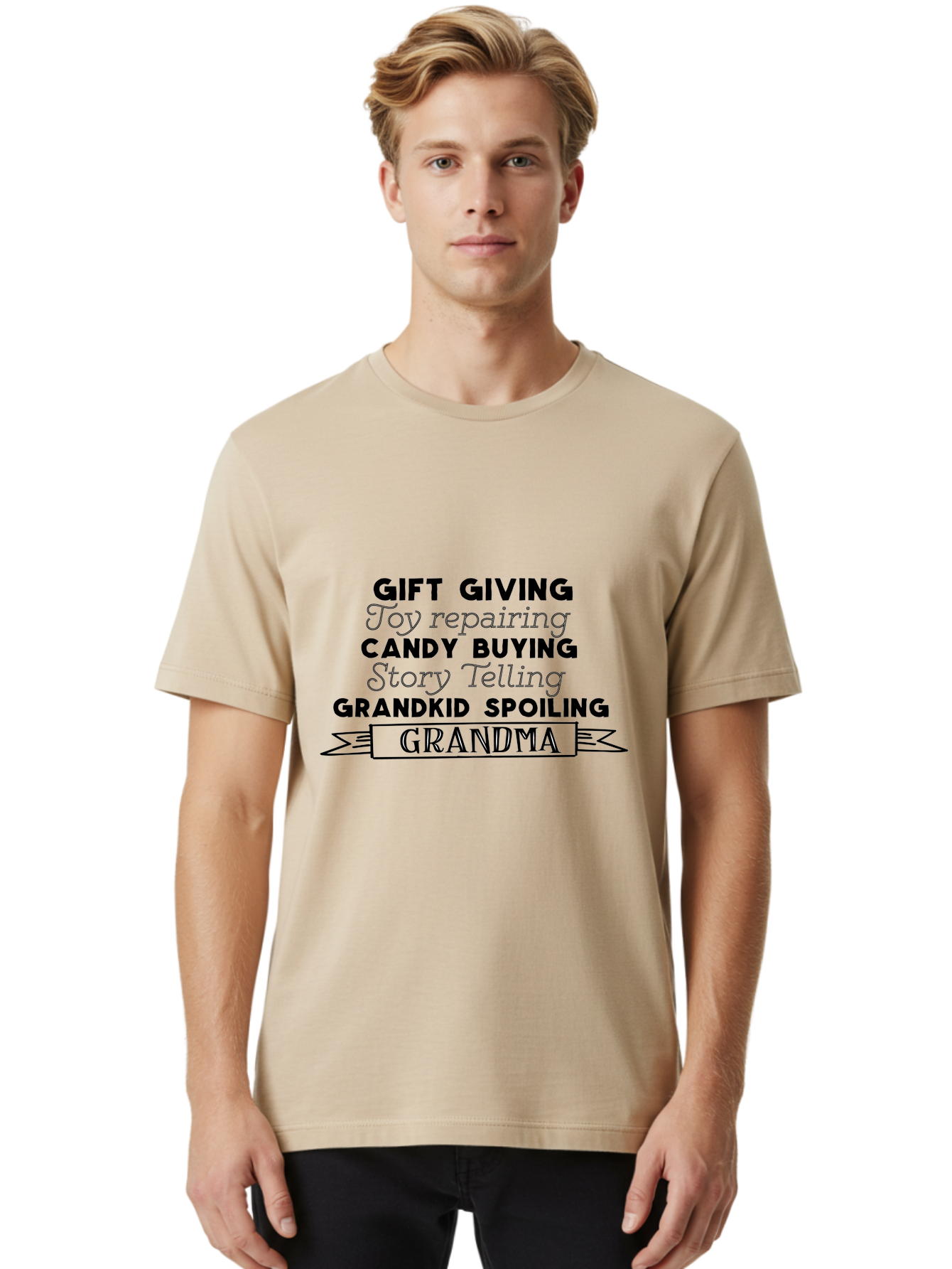 Grandma Men'S Graphic Tee, 100% Cotton, Comfortable Casual Summer Wear, Machine Washable, Grandma, Gift Giving, Toy Repairing, Candy Buying, Story Telling, Grandkid Spoiling, Family Love, Grandmotherly Activities, Grandmother'S Day Aac775 22