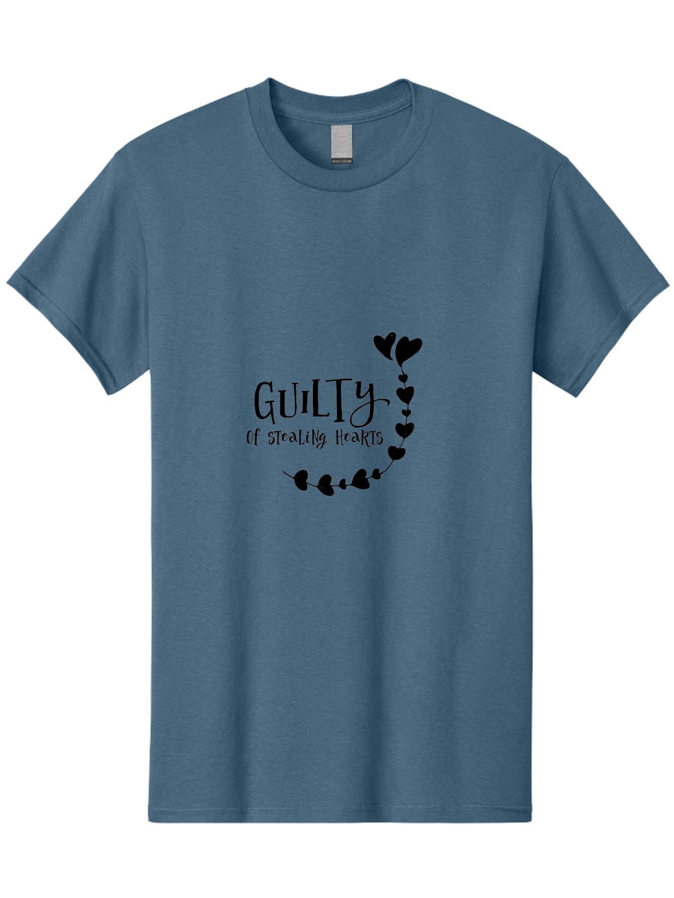 Guilty-Of-Stealing-Hearts Men'S Graphic Tee, 100% Cotton, Comfortable Casual Summer Wear, Machine Washable, Guilty Of Stealing Hearts, Heartbreak, Love, Valentines Day, Romance, Black Hearts, Love Affair, Heart Design, Playful Font Aac782 19