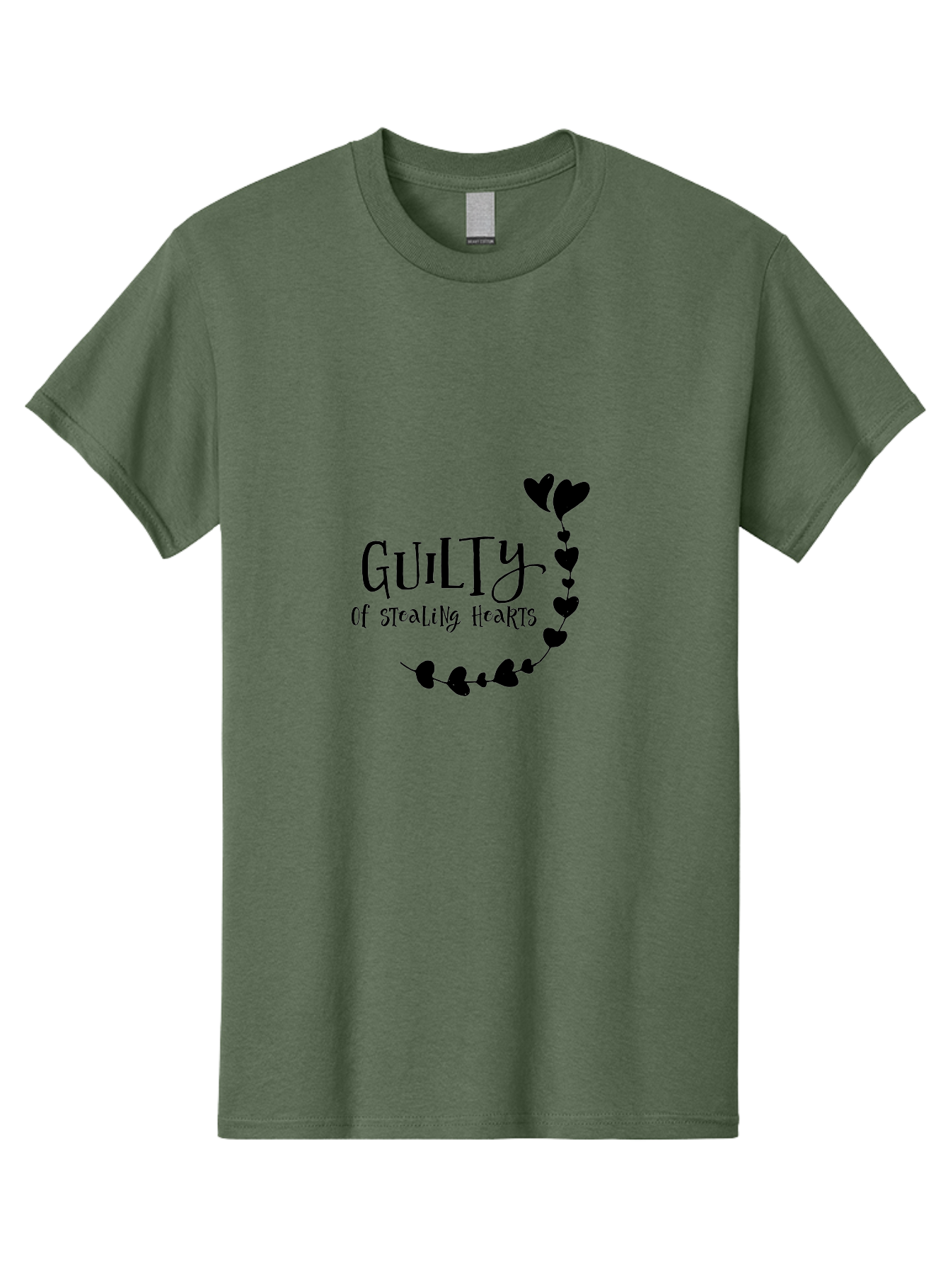 Guilty-Of-Stealing-Hearts Men'S Graphic Tee, 100% Cotton, Comfortable Casual Summer Wear, Machine Washable, Guilty Of Stealing Hearts, Heartbreak, Love, Valentines Day, Romance, Black Hearts, Love Affair, Heart Design, Playful Font Aac782 1