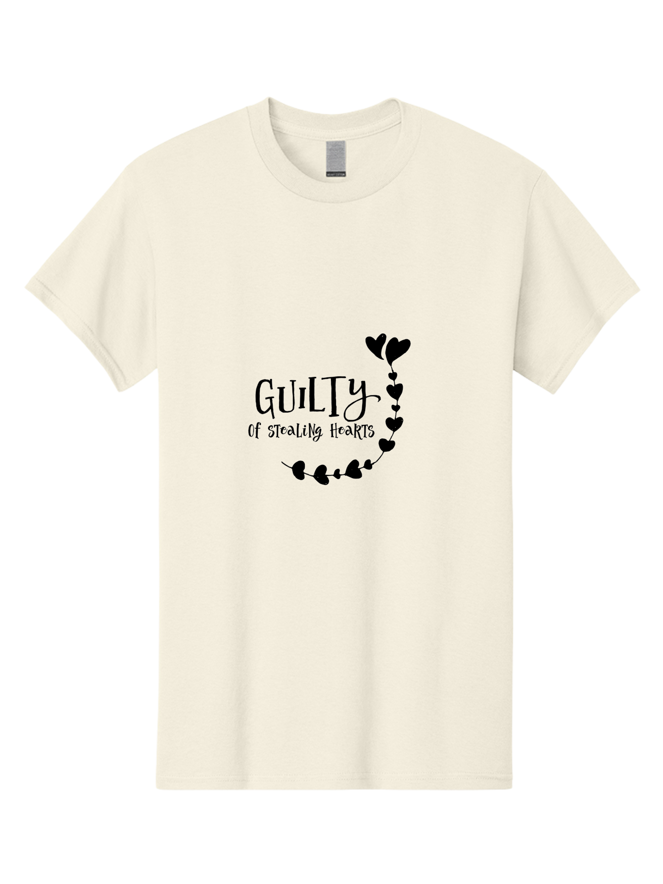 Guilty-Of-Stealing-Hearts Men'S Graphic Tee, 100% Cotton, Comfortable Casual Summer Wear, Machine Washable, Guilty Of Stealing Hearts, Heartbreak, Love, Valentines Day, Romance, Black Hearts, Love Affair, Heart Design, Playful Font Aac782 17
