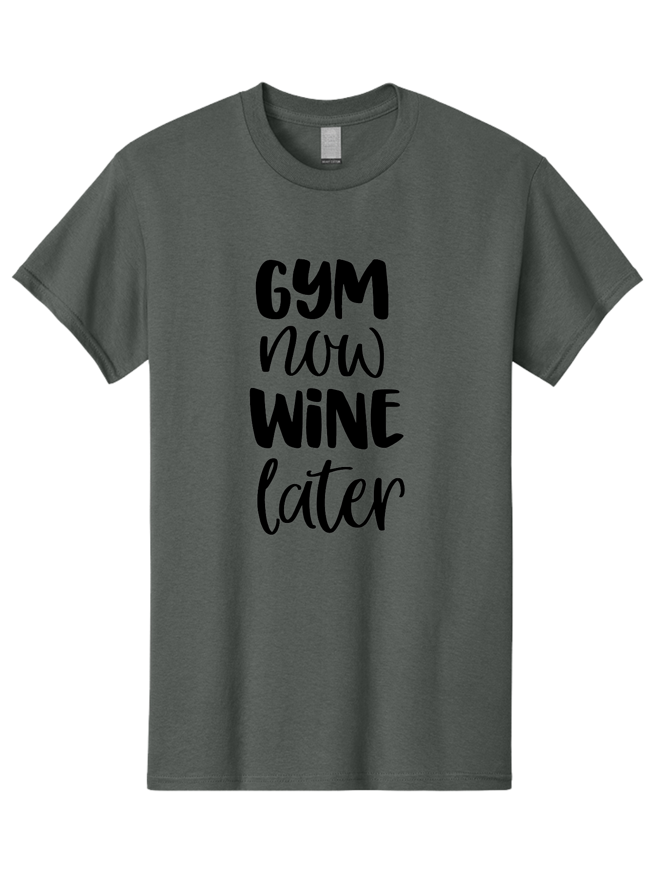 Gym-Now-Wine-Later-1 Men'S Graphic Tee, 100% Cotton, Comfortable Casual Summer Wear, Machine Washable, Gym Motivation, Fitness Quotes, Wine Lover, Fitness Humor, Workout Inspiration, Funny Sayings, Wine Time, Gym Now Wine Later Aac783 27