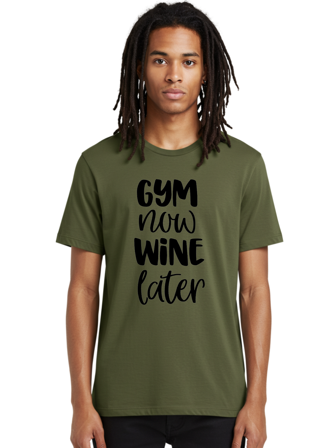 Gym-Now-Wine-Later-1 Men'S Graphic Tee, 100% Cotton, Comfortable Casual Summer Wear, Machine Washable, Gym Motivation, Fitness Quotes, Wine Lover, Fitness Humor, Workout Inspiration, Funny Sayings, Wine Time, Gym Now Wine Later Aac783 18