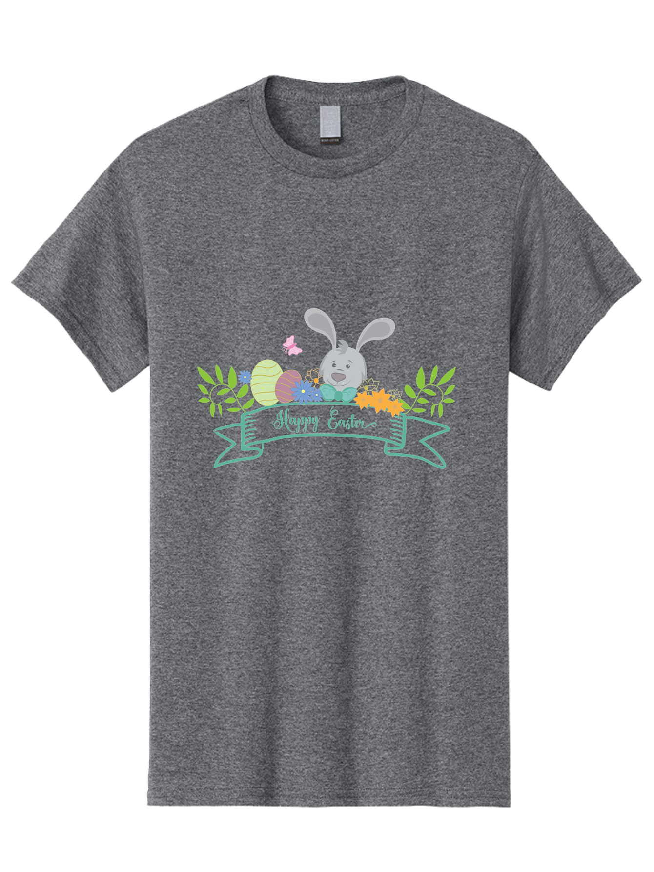 Happy-Easter-1 Men'S Graphic Tee, 100% Cotton, Comfortable Casual Summer Wear, Machine Washable, Easter Bunny, Easter Eggs, Decorated Eggs, Spring Flowers, Festive Atmosphere, Pastel Colors, Cartoon Style, Easter Greeting, Joyful Celebration, Aac795 15