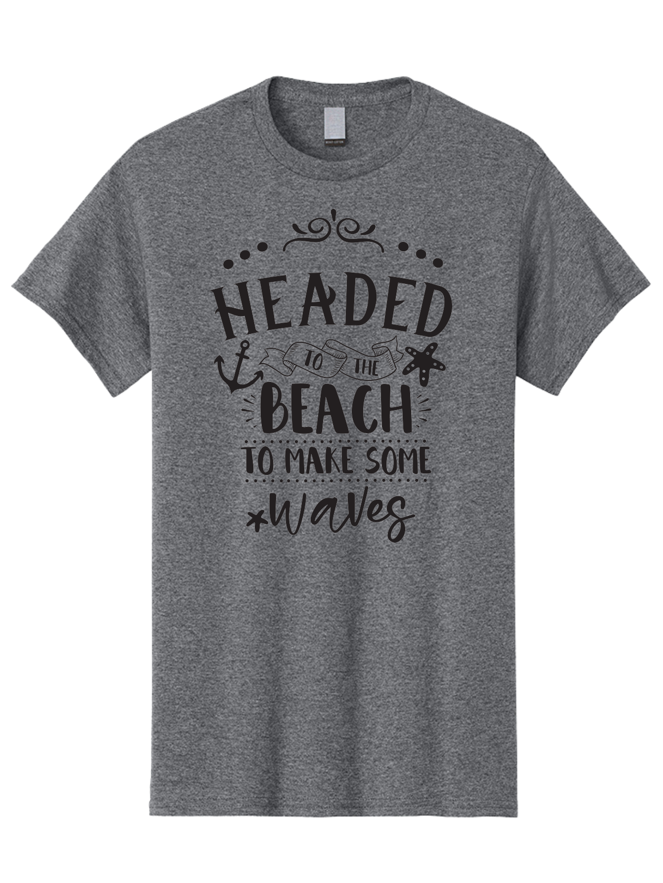 Headed-To-The-Beach Men'S Graphic Tee, 100% Cotton, Comfortable Casual Summer Wear, Machine Washable, Beach Inspiration, Ocean Quotes, Beachy Vibes, Coastal Style, Nautical Theme, Waves Inspiration, Anchor Symbol, Starfish Icon, Fun Quotes, Aac808 15