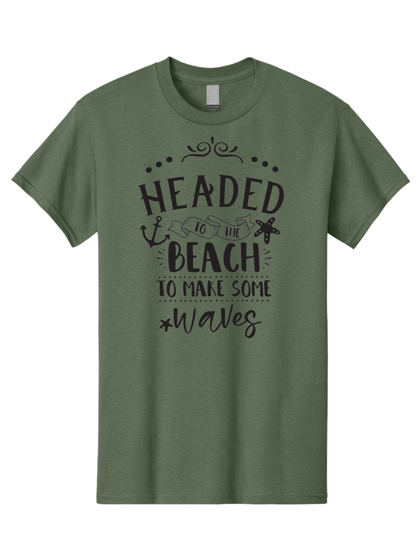 Headed-To-The-Beach Men'S Graphic Tee, 100% Cotton, Comfortable Casual Summer Wear, Machine Washable, Beach Inspiration, Ocean Quotes, Beachy Vibes, Coastal Style, Nautical Theme, Waves Inspiration, Anchor Symbol, Starfish Icon, Fun Quotes, Aac808 3