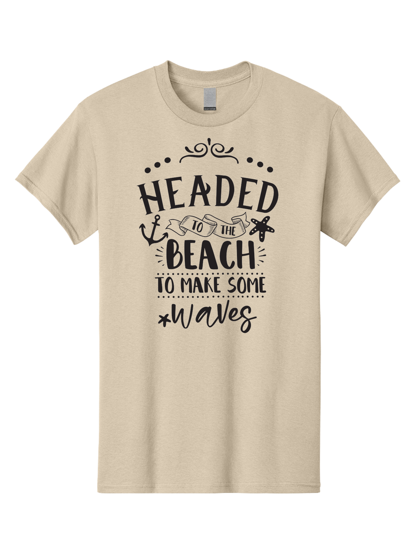 Headed-To-The-Beach Men'S Graphic Tee, 100% Cotton, Comfortable Casual Summer Wear, Machine Washable, Beach Inspiration, Ocean Quotes, Beachy Vibes, Coastal Style, Nautical Theme, Waves Inspiration, Anchor Symbol, Starfish Icon, Fun Quotes, Aac808 23